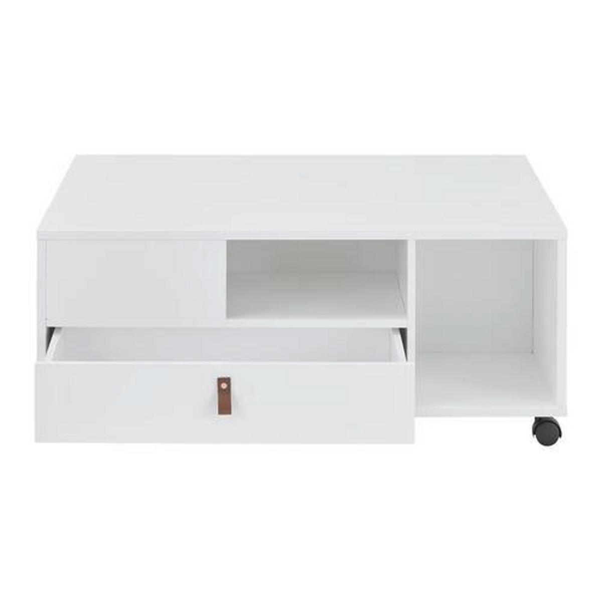 Couchtisch Mick Weiß MDF - Braun/Weiß, MODERN, Holzwerkstoff/Kunststoff (74/88/35cm) - Bessagi Home