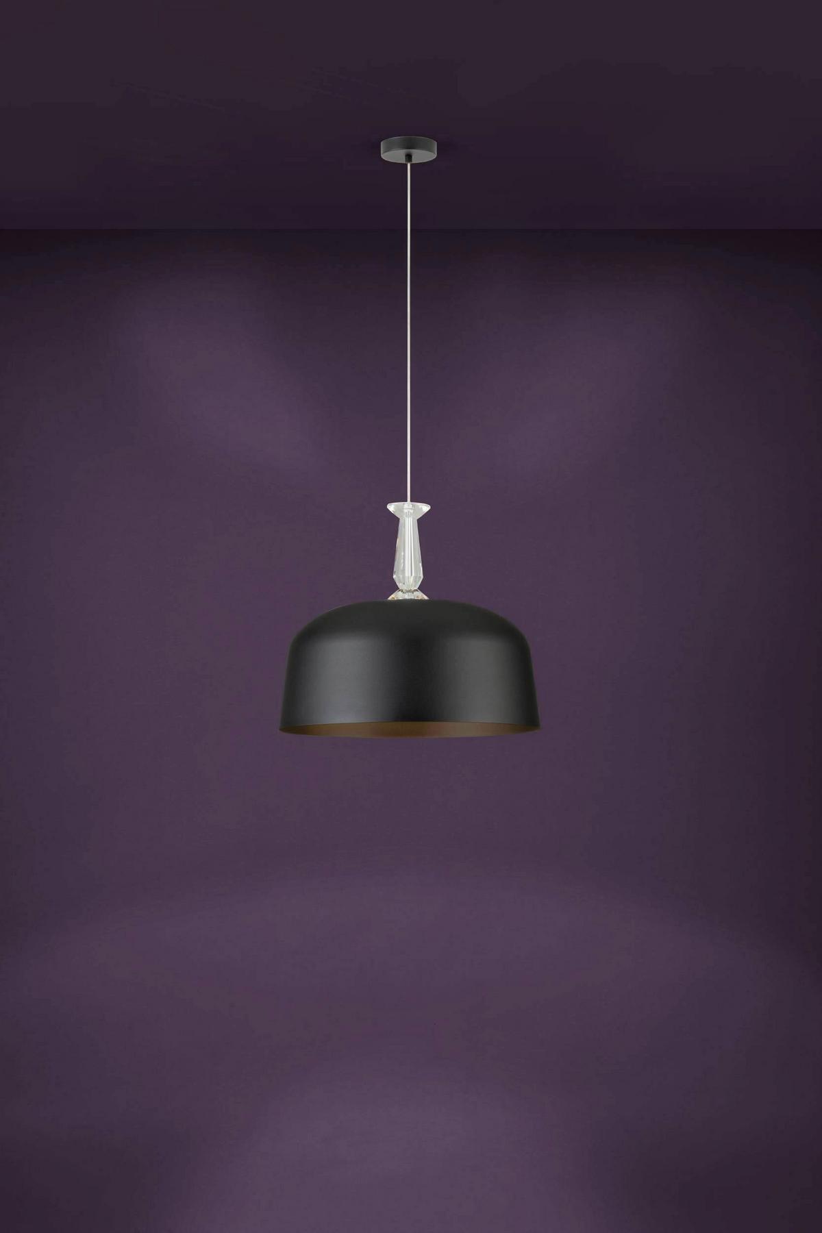 Hängeleuchte 39588* Monte Fuerte - Schwarz, Konventionell, Glas/Metall (48/110cm) - Eglo
