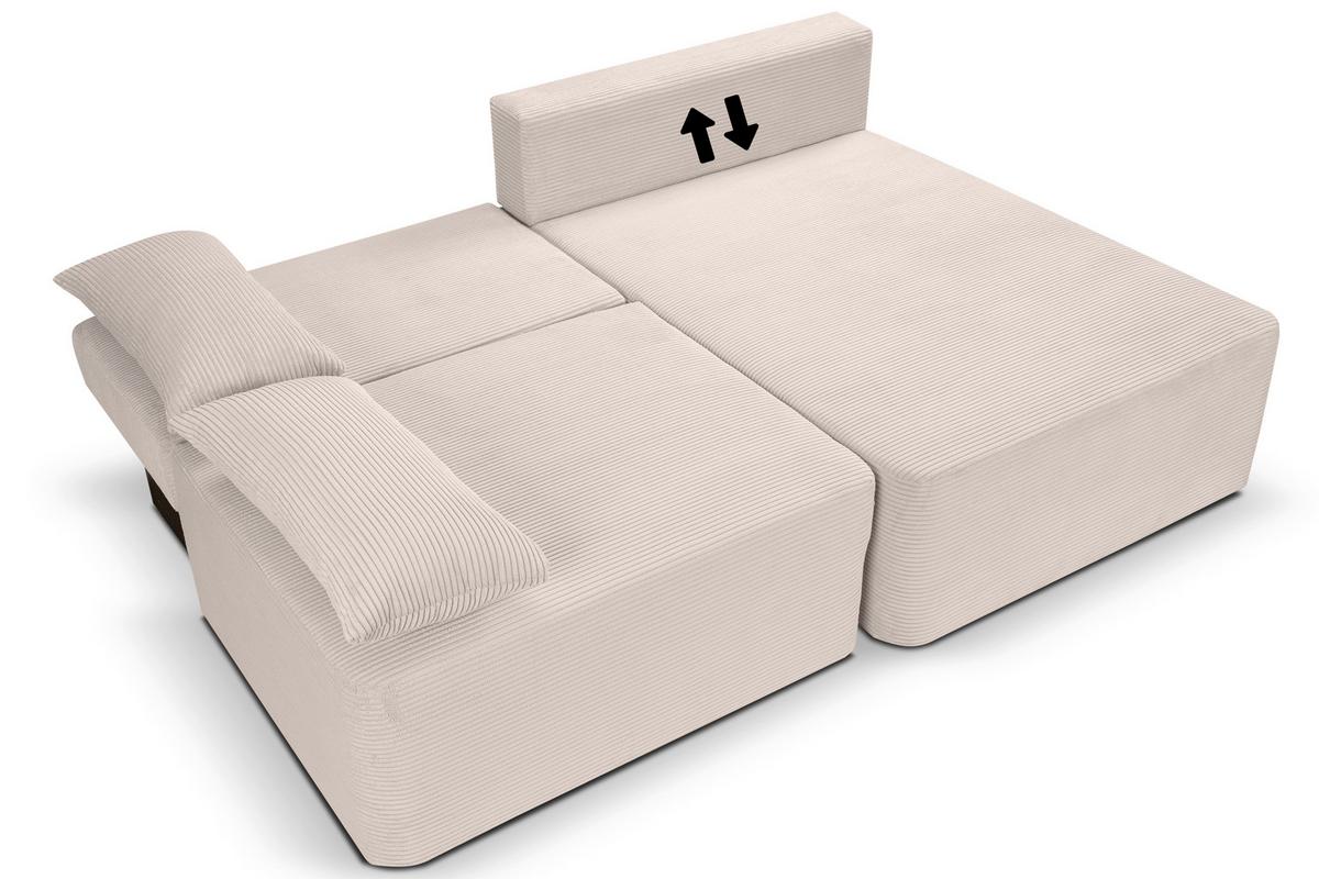 Ecksofa Amsterix Graubeige Schlaffunktion - Greige/Schwarz, Basics, Holz/Kunststoff (213/158cm) - MID.YOU