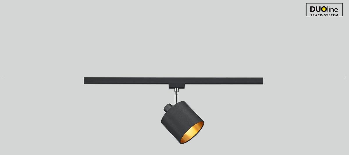 Schienensystem-Strahler Tommy Duoline max. 25 Watt - Goldfarben/Schwarz, Basics, Textil (16/22/12cm) - Trio Leuchten