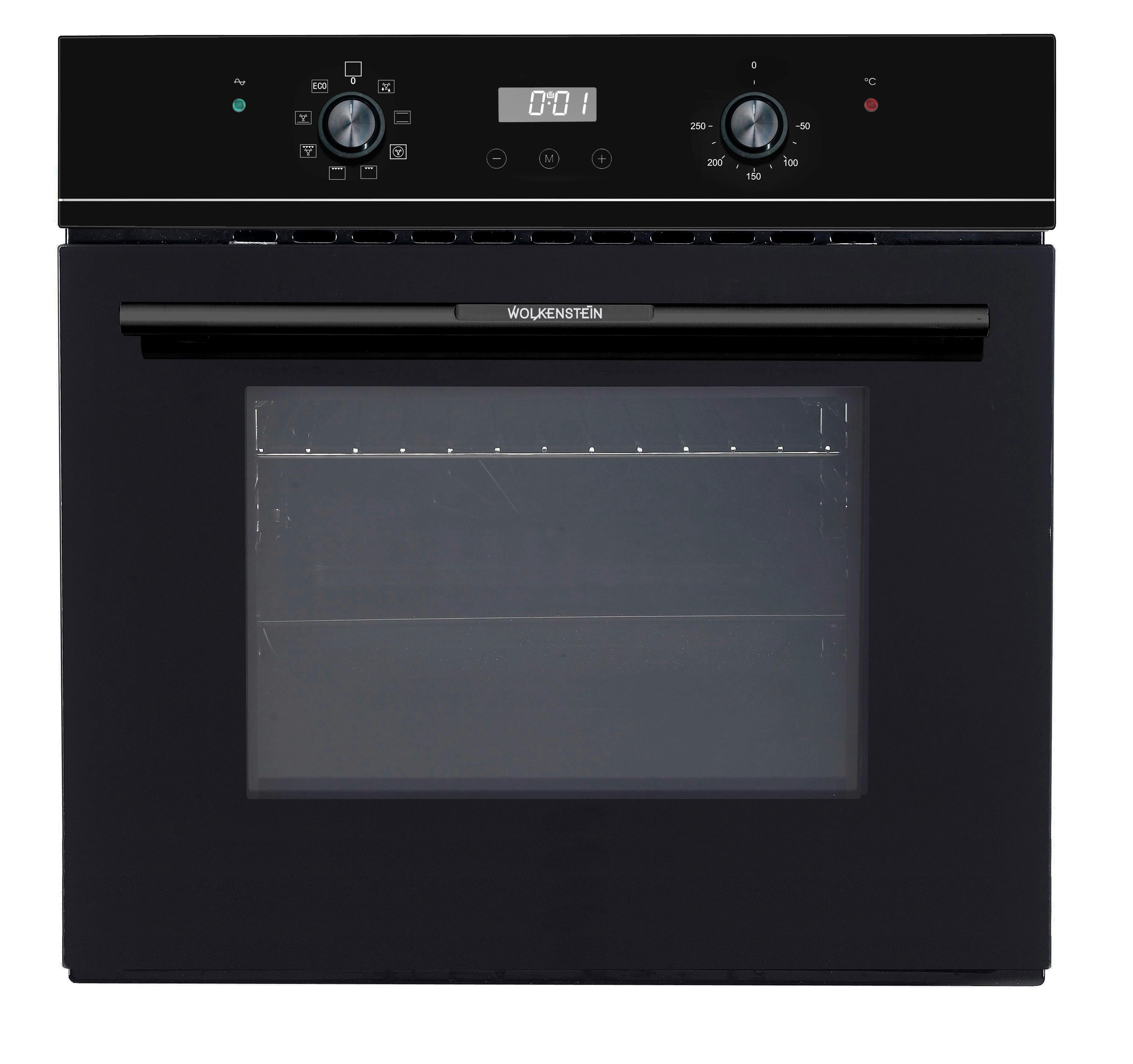 Backofen WMO 90 Schwarz - Schwarz, KONVENTIONELL, Glas/Metall (59,5/59,5/55cm) - Wolkenstein