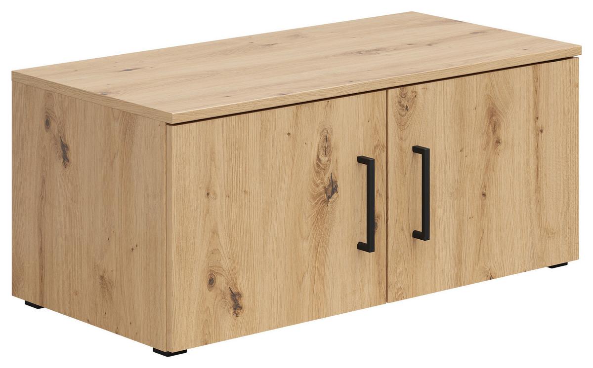 Aufsatzschrank Multistauraum Eiche Artisan - Schwarz/Eiche Artisan, MODERN, Holzwerkstoff/Kunststoff (80/35/40cm) - Mömax