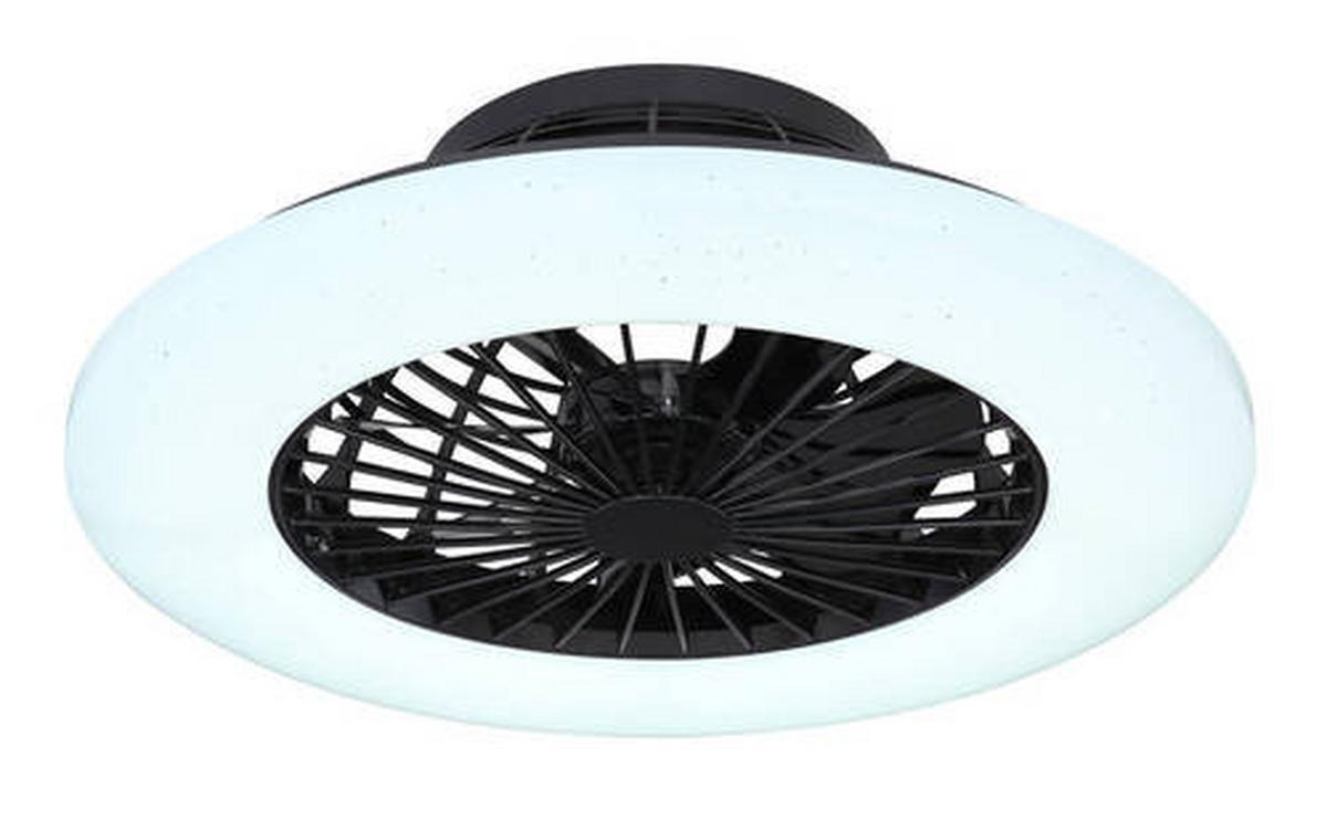 Stropni Ventilator 03628b - črna/opal, Basics, kovina/umetna masa (52,5/17,5cm) - Globo