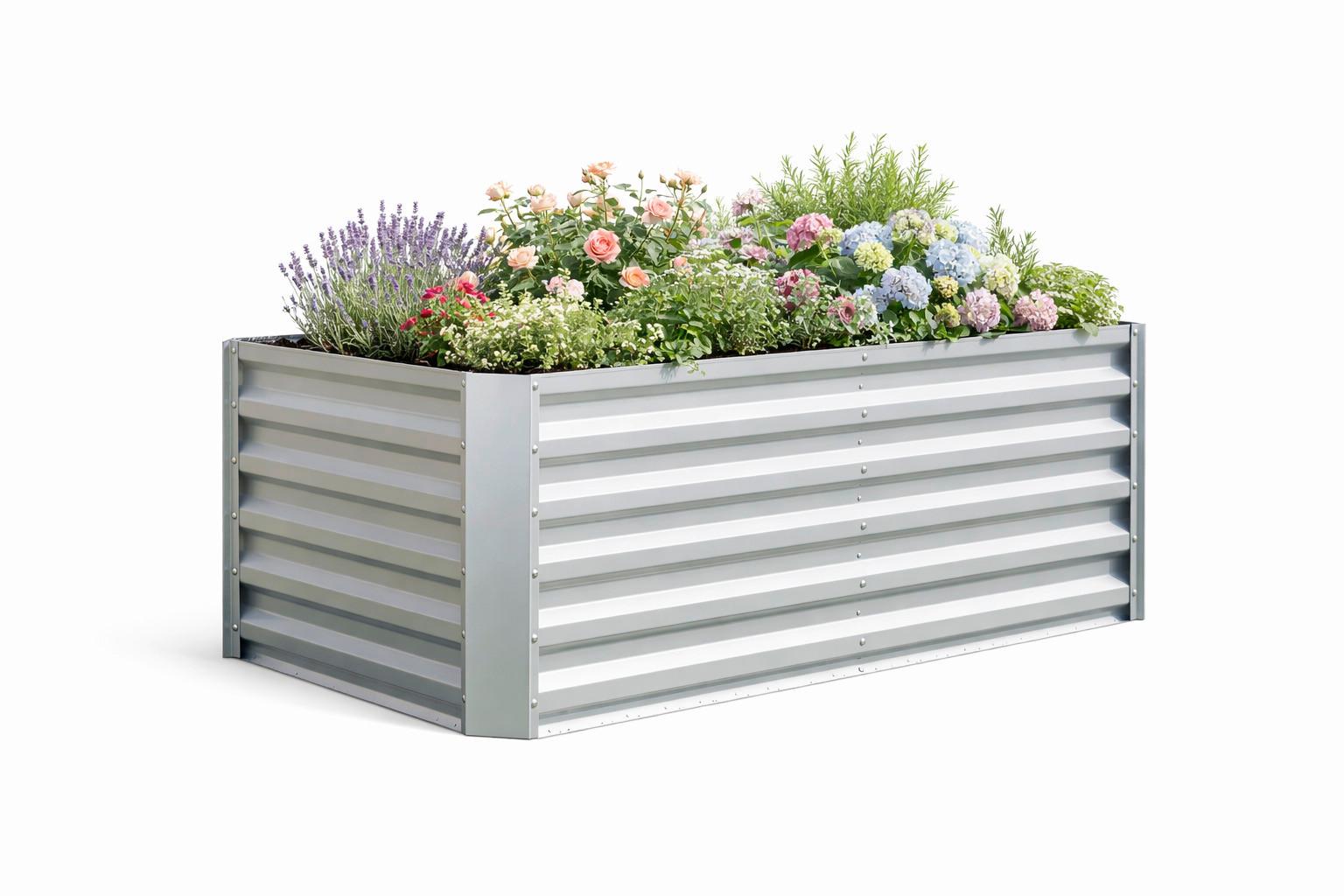 Hochbeet Vcm Beet "galdo L" - Silberfarben, Modern, Metall (120/57/60cm)