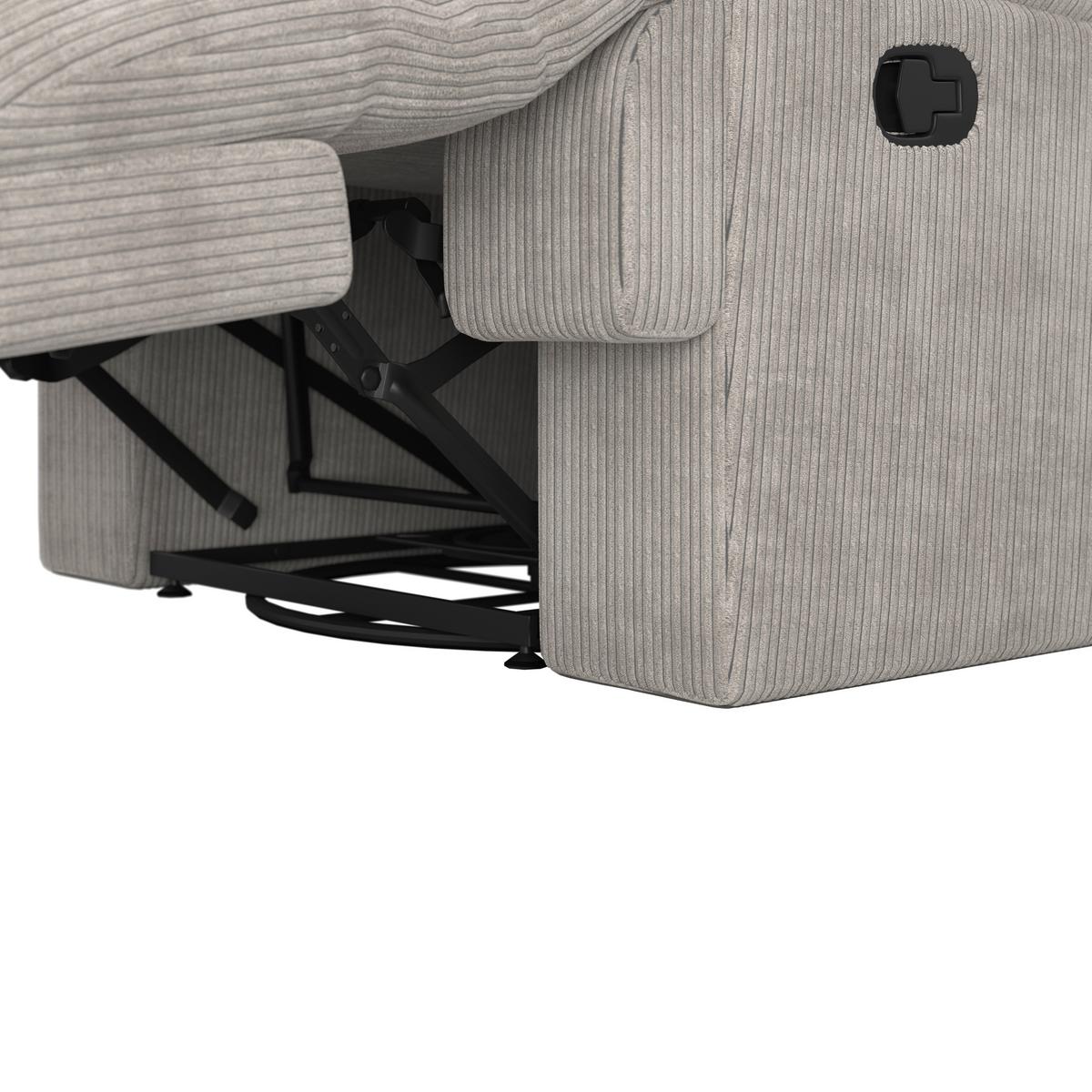 Sessel Natalie Hellgrau/Cord - Schwarz/Grau, MODERN, Holz/Textil (98/94/106cm) - Bessagi Home