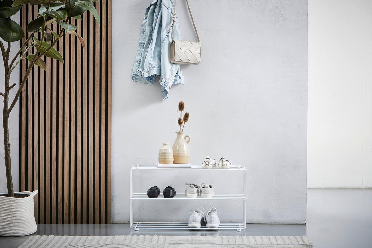 REGAŁ NA BUTY STABILO - biały, Design, metal (73/40/28,5cm) - MID.YOU