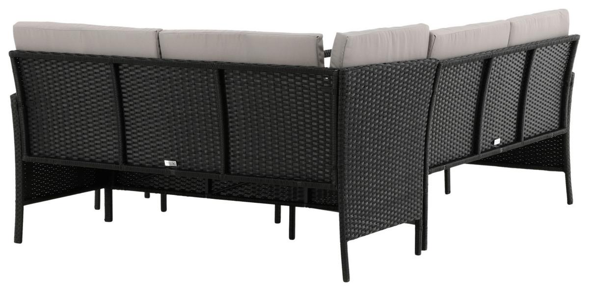 Dining-Loungeset Knock Grau/Schwarz - Schwarz/Grau, KONVENTIONELL, Kunststoff - Gardenson