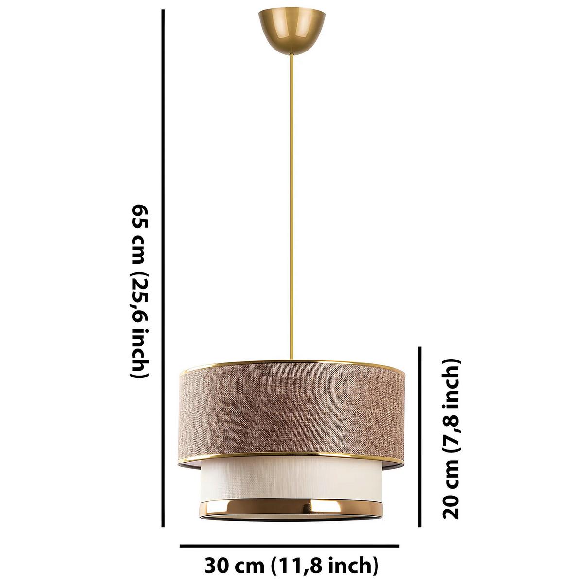 LAMPA WISZĄCA CAKE - beżowy/kolor złoty, Design, tworzywo sztuczne/metal (30/65cm) - P & B