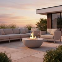 Feuerstelle Roca Hellgrau - Hellgrau, KONVENTIONELL, Stein/Metall (87/87/37cm) - Gardenson