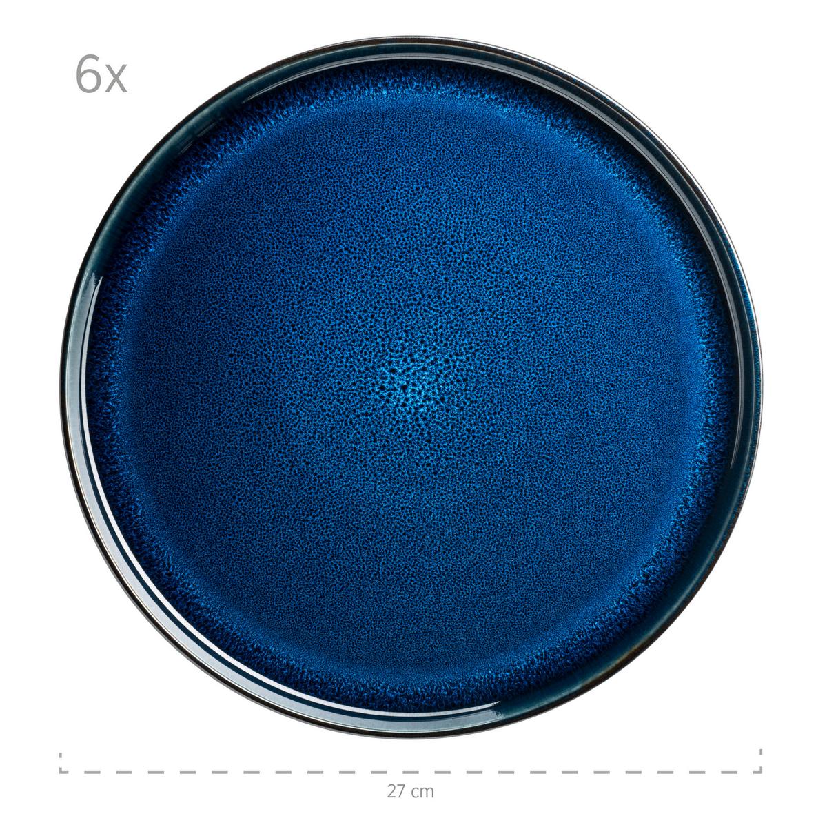 TAFELSERVICE NIARA - Blau/Schwarz, Basics, Keramik - Mäser