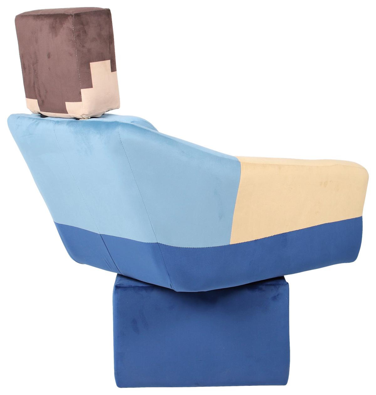 Loungesessel Minecraft Steve ca. 69x96x75 cm Blau - Blau/Multicolor, MODERN, Textil (69/96/75cm) - Minecraft
