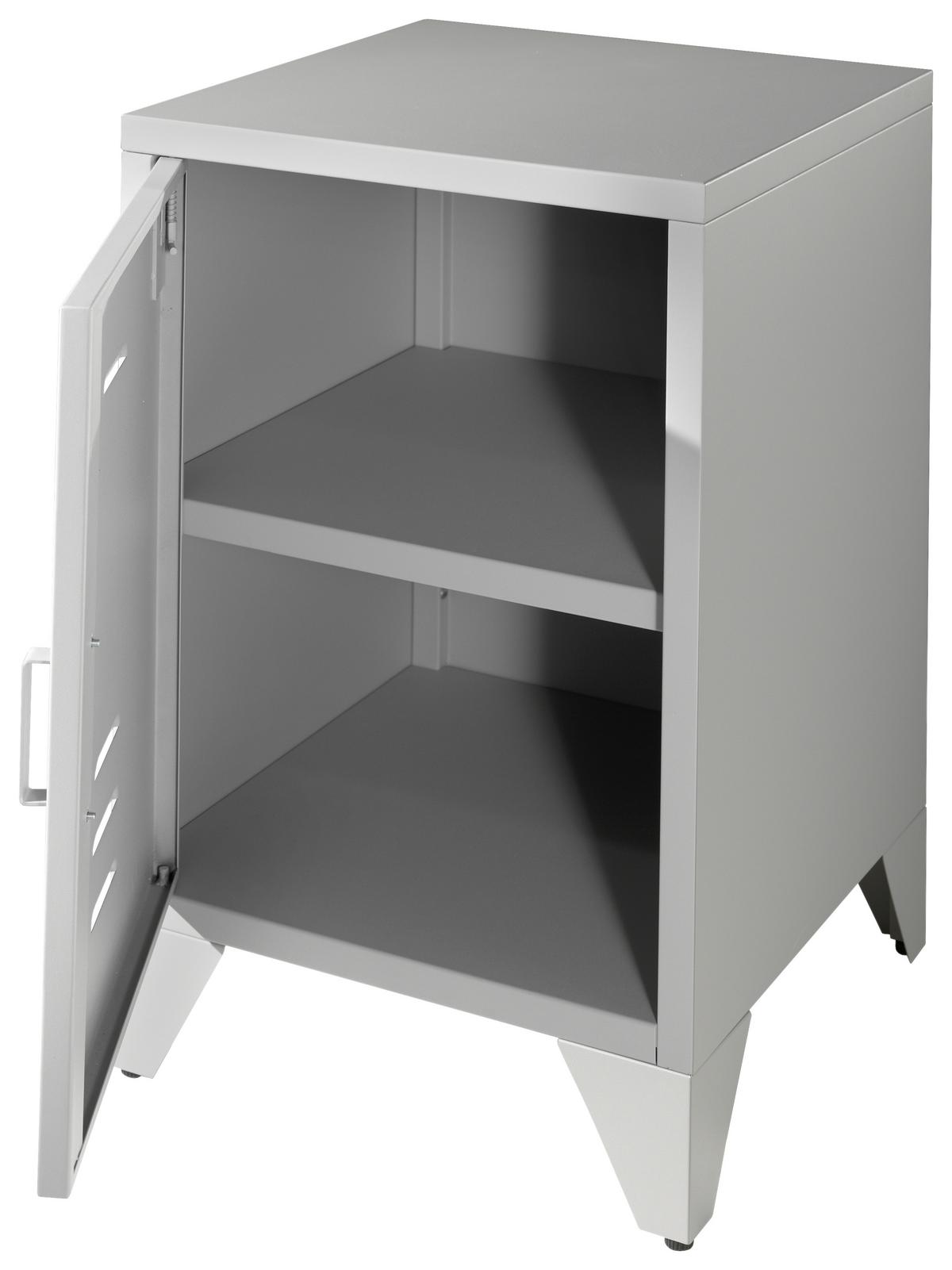 Nachtkästchen Bronxx Grau - Grau, MODERN, Metall (40/60/40cm) - Vipack