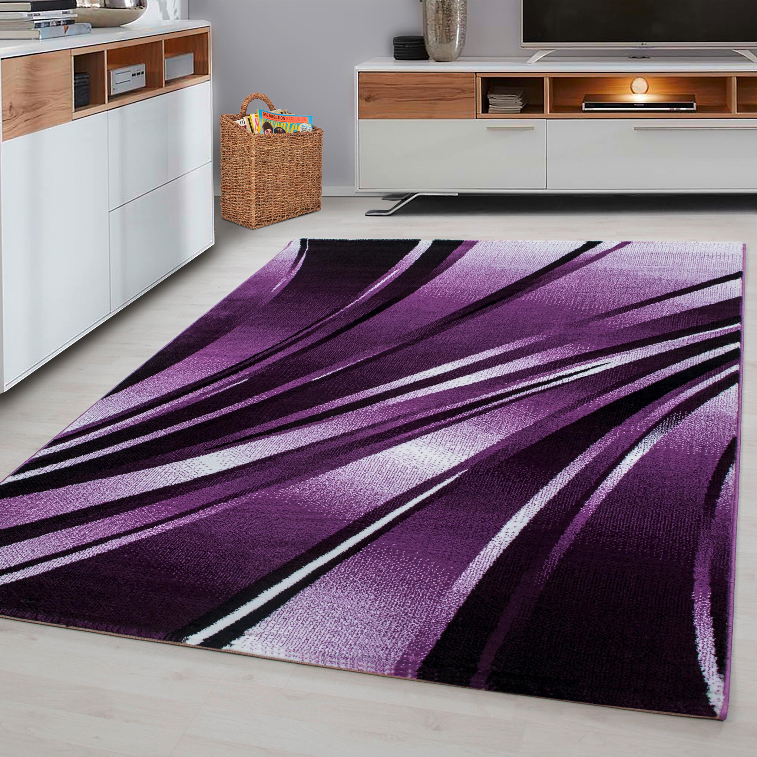 Flachwebeteppich Parma Lila ca. 280x370cm - Violett/Schwarz, Design, Textil (280/370cm) - Novel