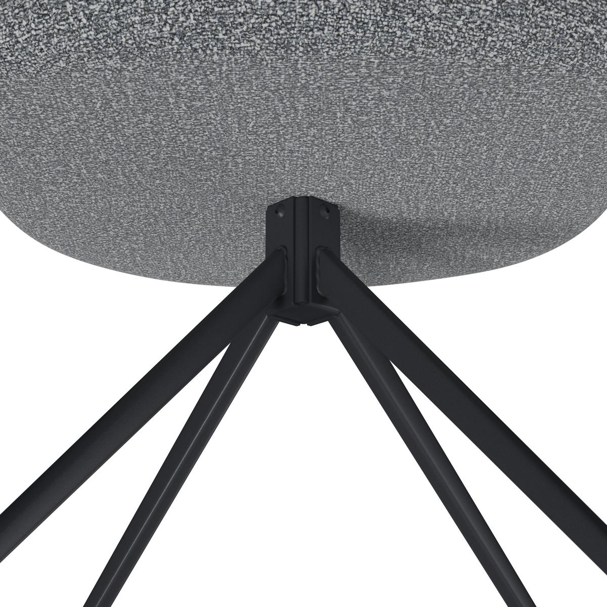 Armlehnstuhl Karo Grau Webstoff Drehbar Gepolstert - Schwarz/Grau, MODERN, Textil/Metall (58/88/65cm) - Bessagi Home