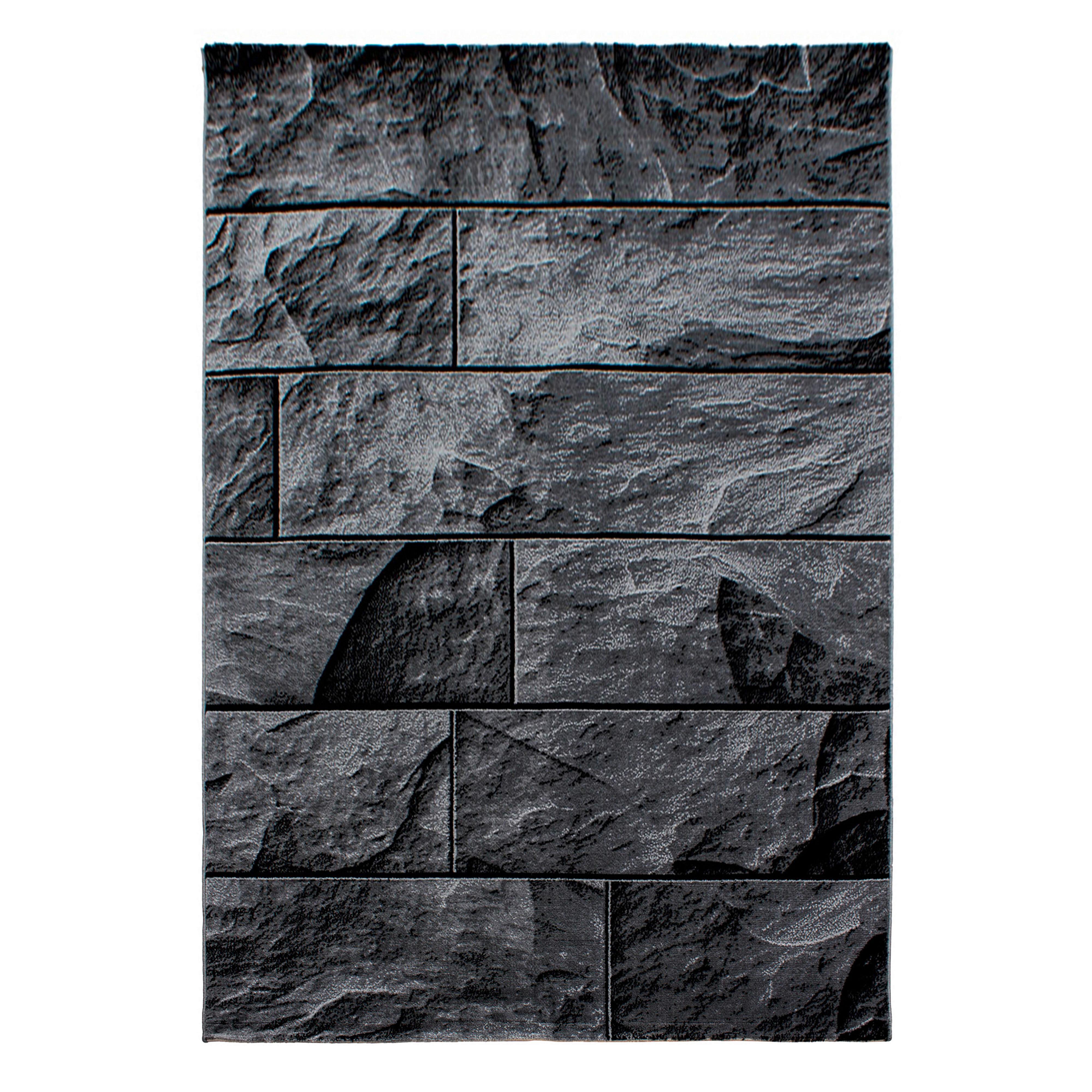 Flachwebeteppich Parma Schwarz ca. 140x200cm - Schwarz, Design, Textil (140/200cm) - Novel