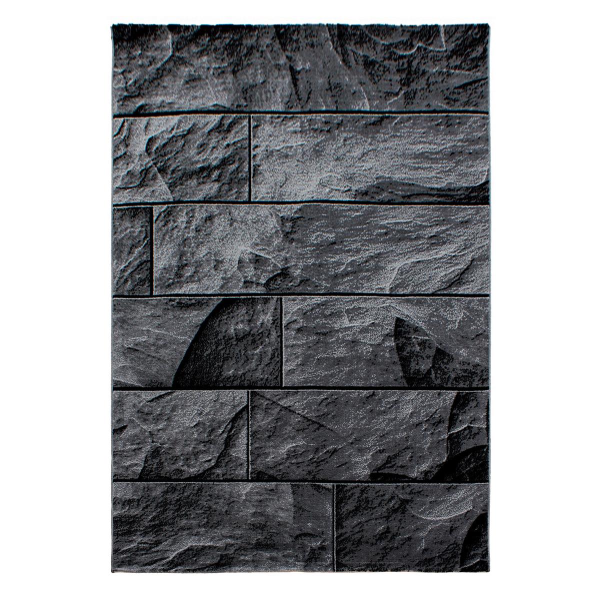 Flachwebeteppich Parma Schwarz ca. 240x340cm - Schwarz, Design, Textil (240/340cm) - Novel