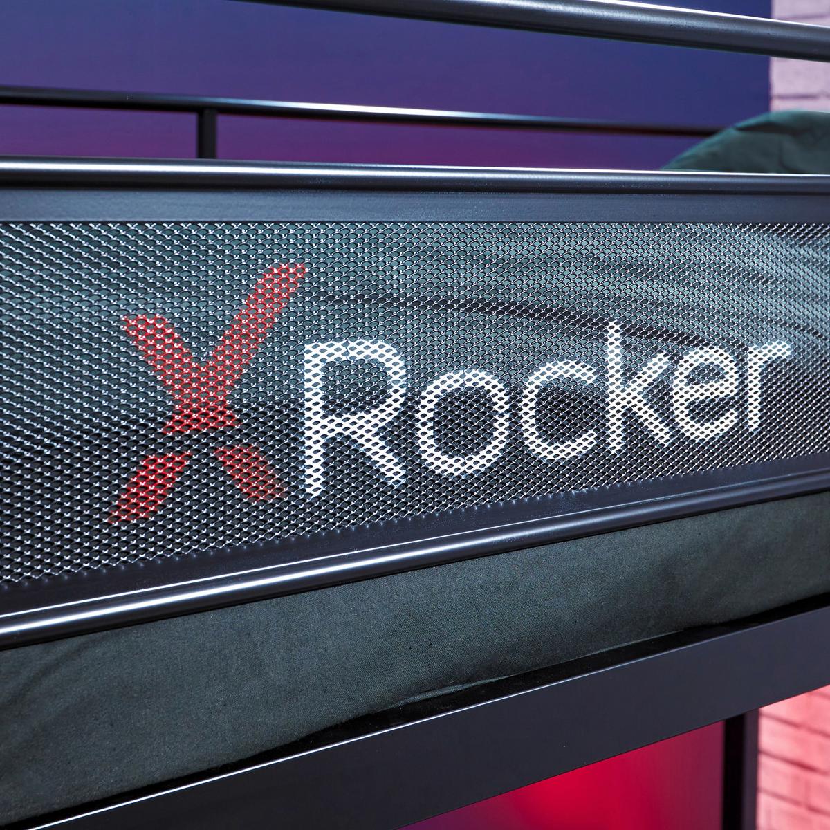 Etagenbett DBL Futon 90x190cm Schwarz - Schwarz, MODERN, Metall (90/190cm) - X Rocker