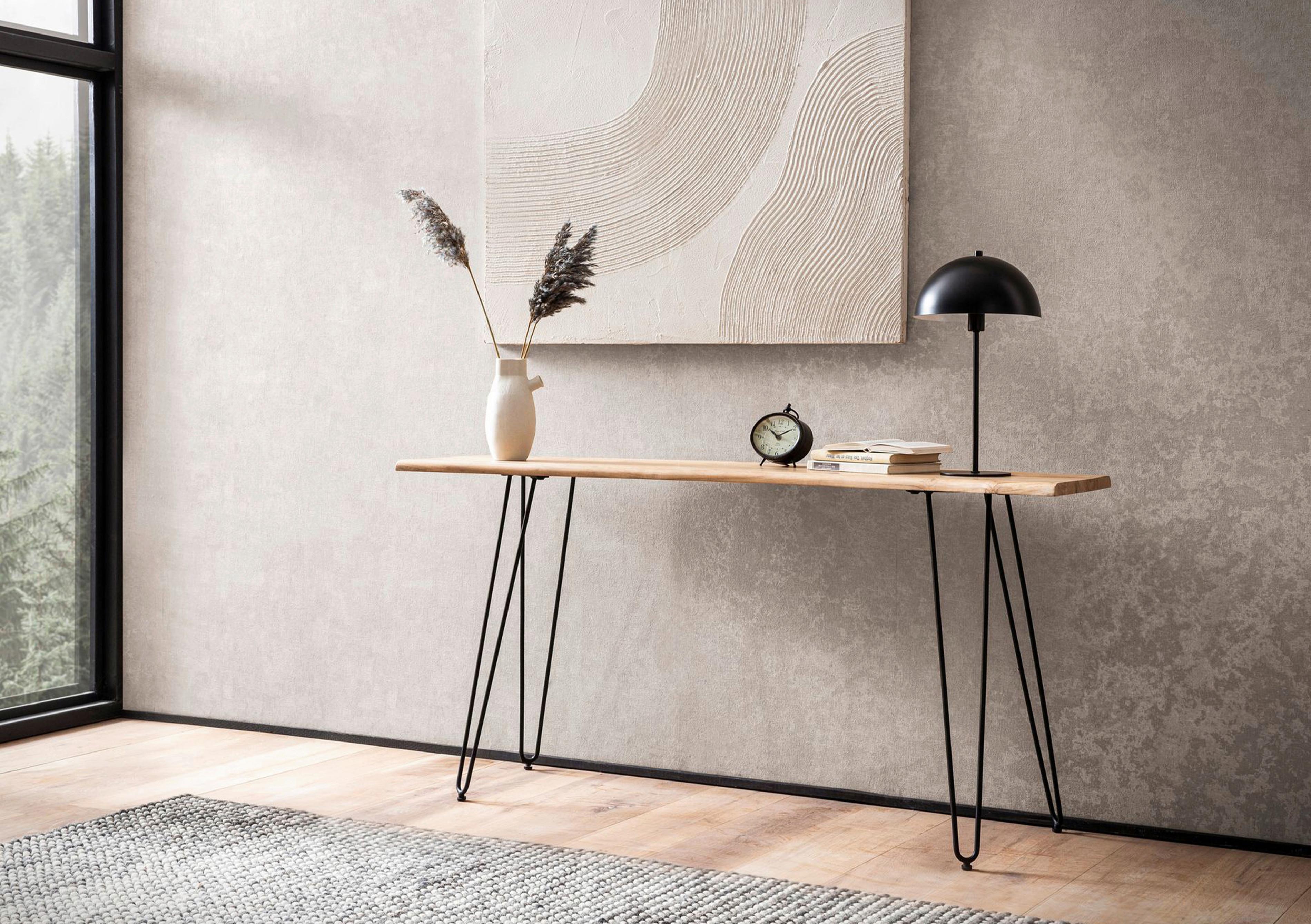 KONSOLENTISCH WL7.318 - Schwarz/Akaziefarben, Design, Holz/Metall (150/36/75cm) - MID.YOU