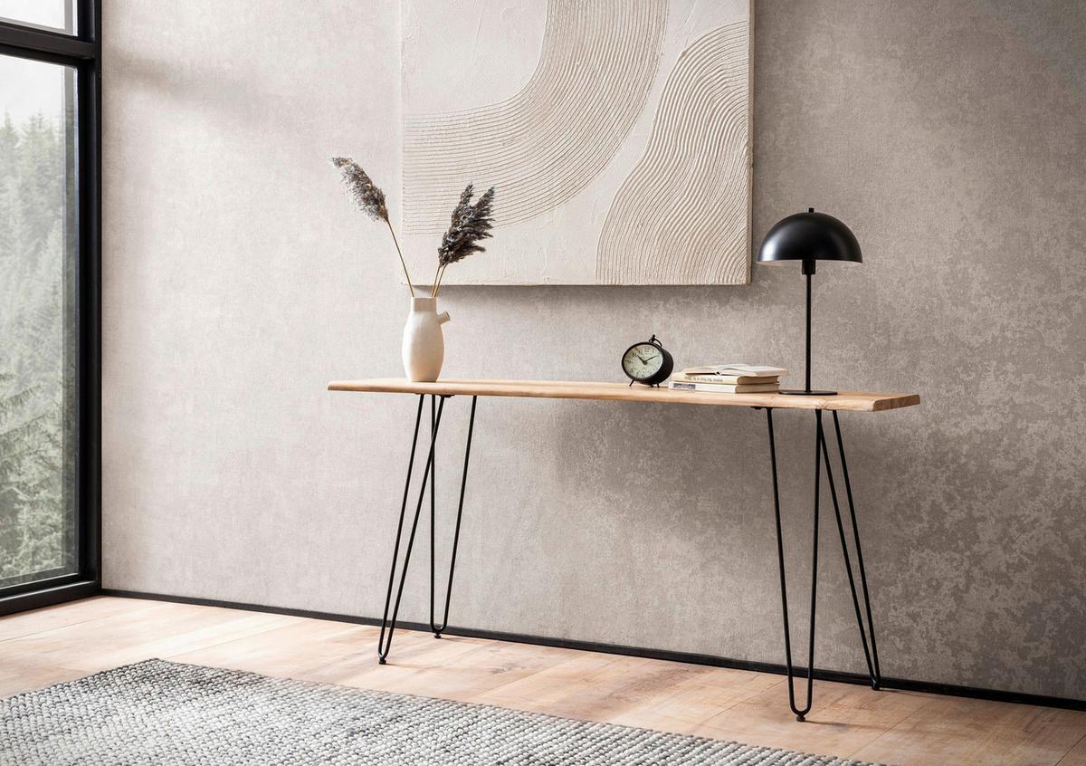 KONSOLENTISCH WL7.318 - Schwarz/Akaziefarben, Design, Holz/Metall (150/36/75cm) - MID.YOU