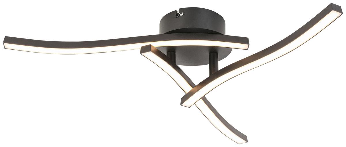 LED-Deckenleuchte Ito in Schwarz max. 18 Watt - Schwarz, MODERN, Kunststoff/Metall (56/56/11cm) - Mömax