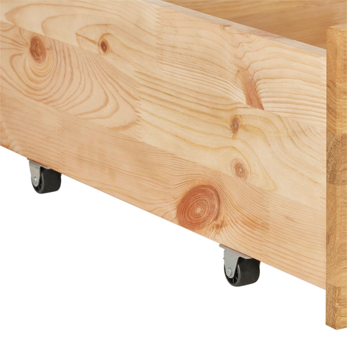 Bettschubkasten Darja in Wildeiche, 2er Set - Wildeiche, Konventionell, Holz/Kunststoff (83/26/68cm) - ecoTree