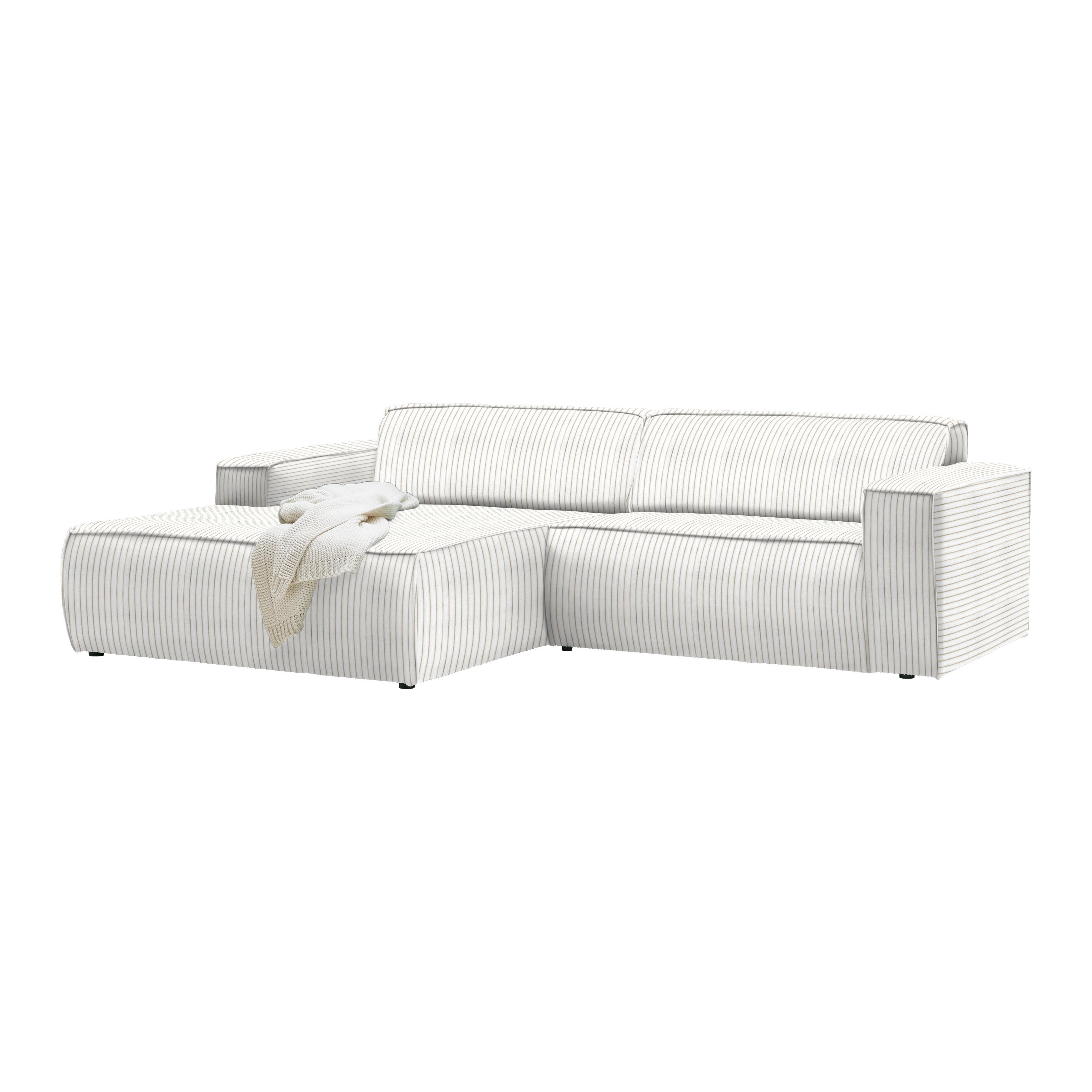 Wohnlandschaft Loft Beige - Beige/Schwarz, MODERN, Kunststoff/Textil (172/75/265cm) - Mömax