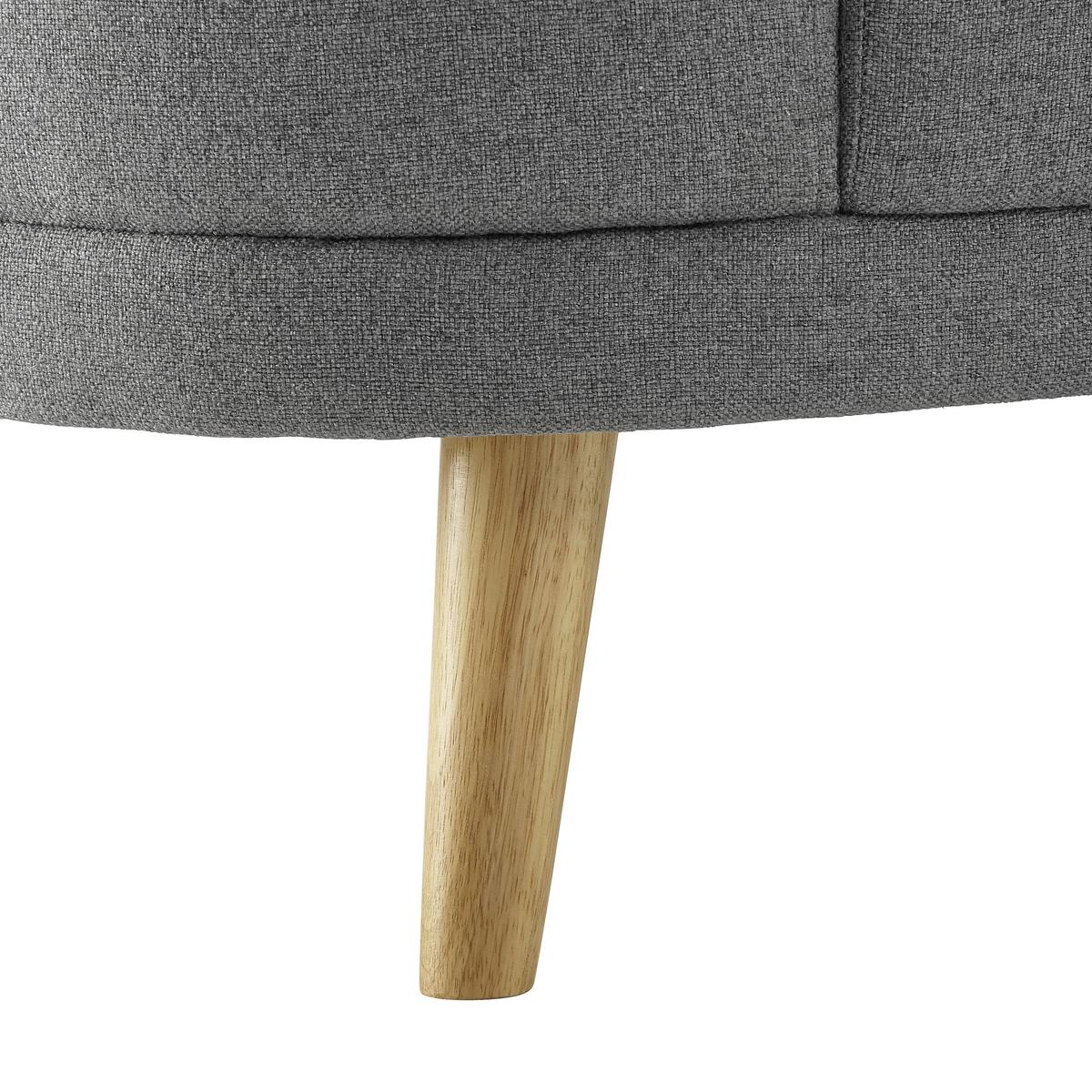 Sofa in Grau "Jannike" - Dunkelgrau, Modern, Holz/Textil (207/84/80cm) - Bessagi Home