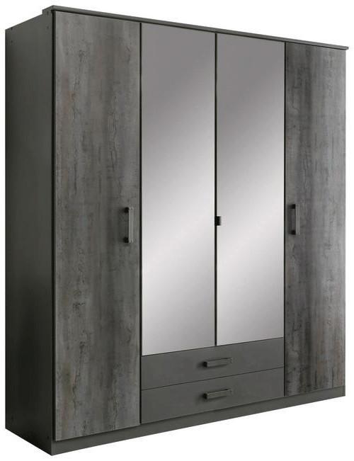 Drehtürenschrank in Graphitfarben - Graphitfarben, KONVENTIONELL, Holzwerkstoff/Kunststoff (180/199/58cm) - Mömax