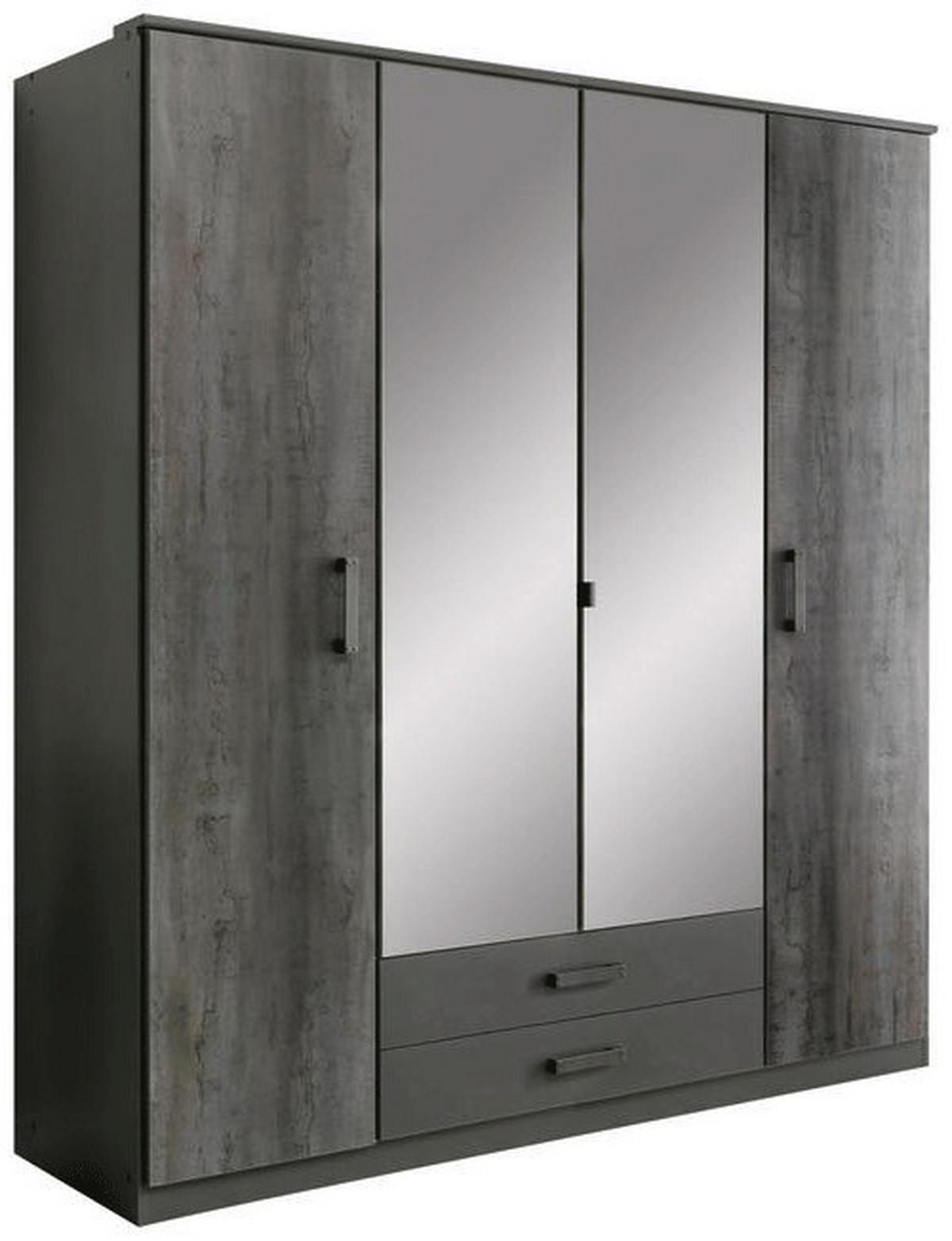 Drehtürenschrank in Graphitfarben - Graphitfarben, KONVENTIONELL, Holzwerkstoff/Kunststoff (180/199/58cm) - Mömax