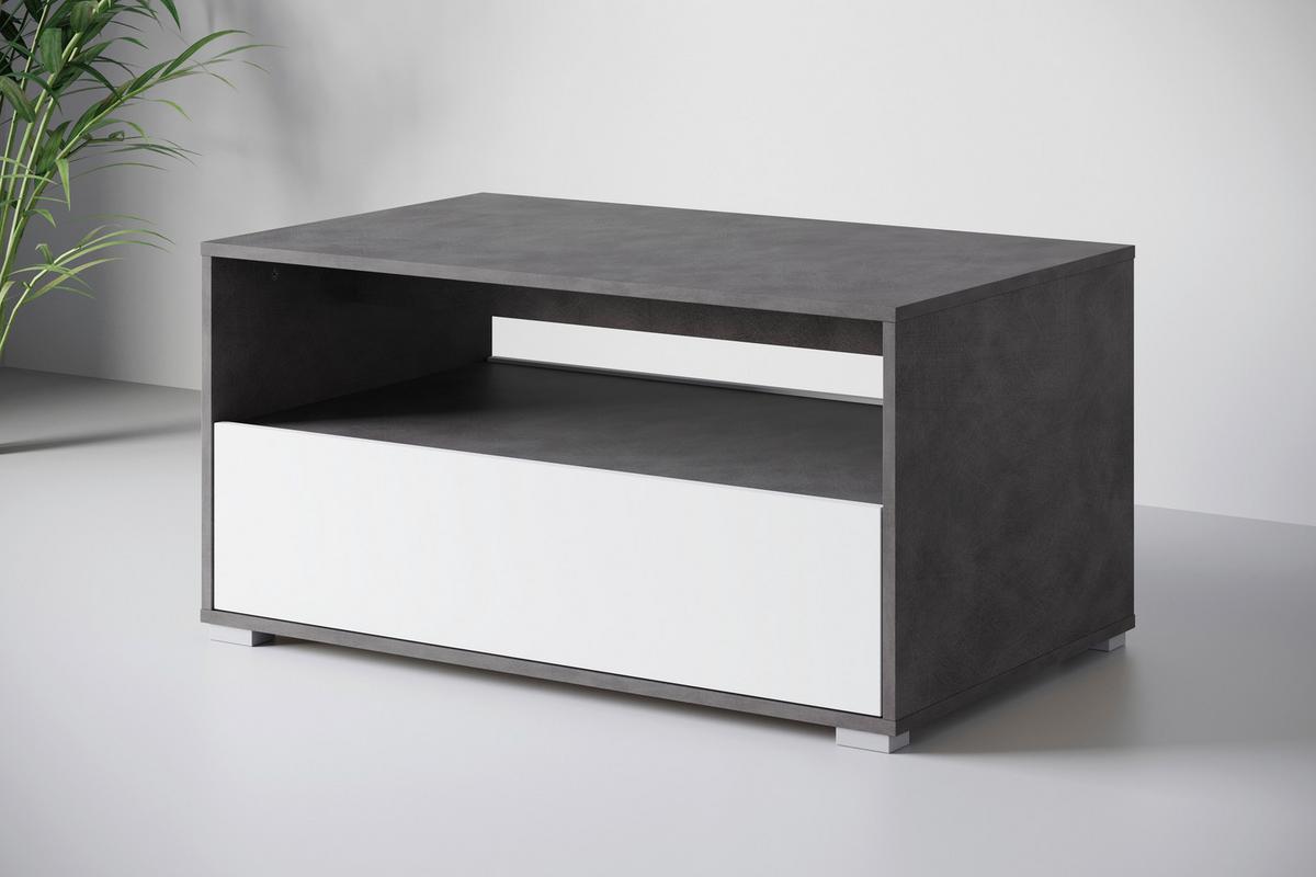Klubska Miza Nairobi-ii, Antracit, Bela - siva/bela, Trend, umetna masa/leseni material (90/45/55cm) - Livetastic