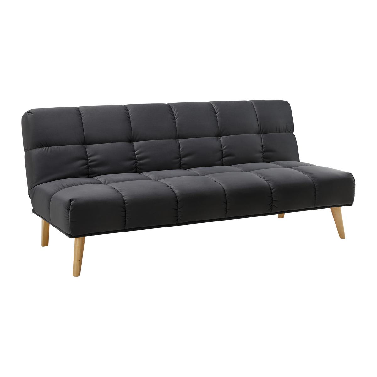 Kanapéágy Alva - fekete, Modern, textil/fa (185/80/88cm) - Bessagi Home