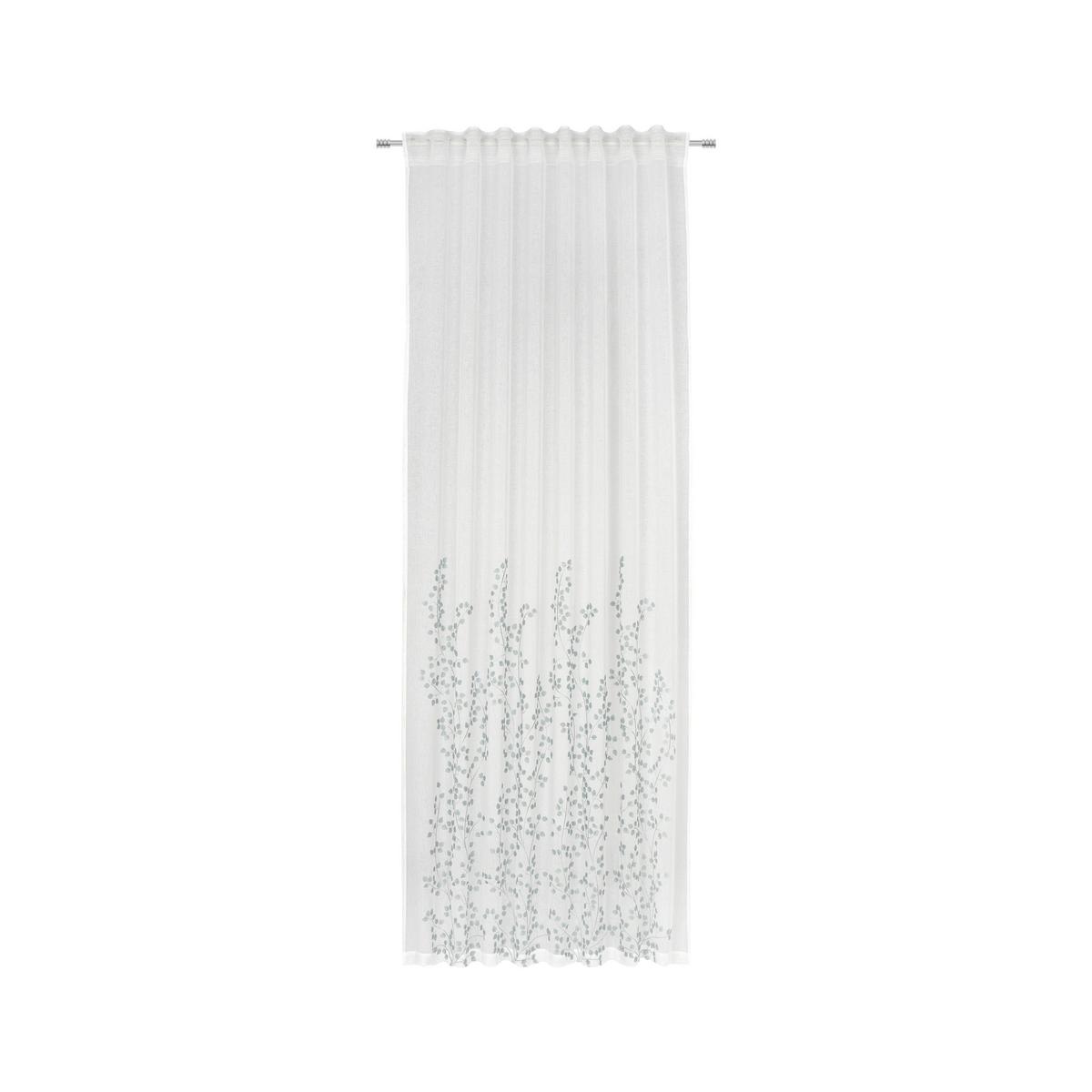 Fertigvorhang Livie in Weiß/Hellgrün - Weiß/Hellgrün, Basics, Textil (135/245cm) - Mömax