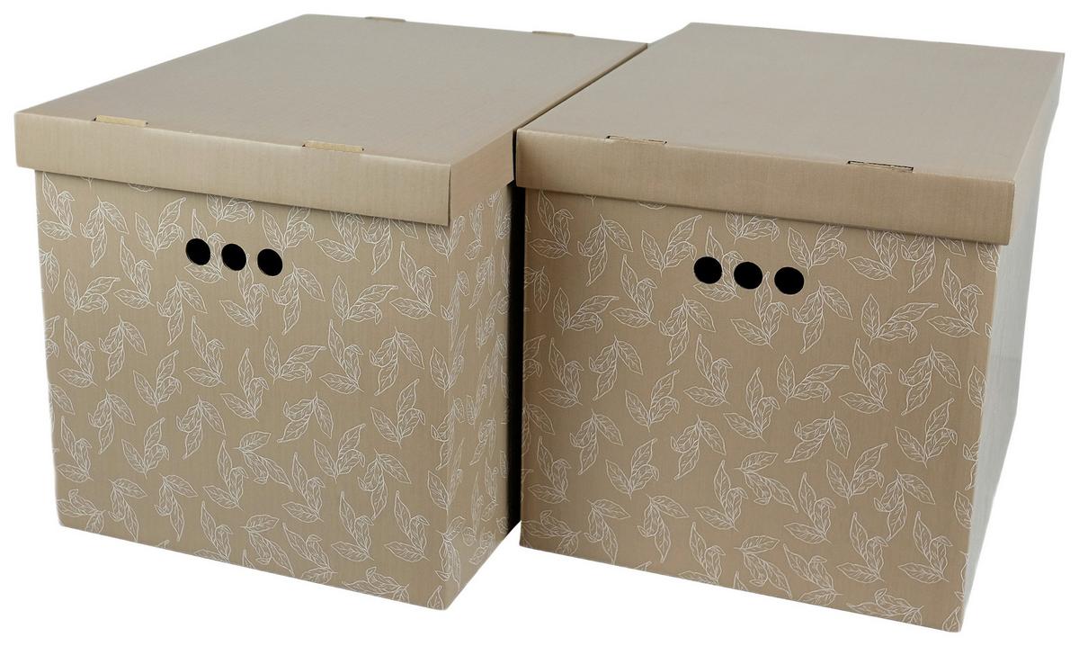 Box mit Deckel Jimmy, 2 Stk. - Weiss/Rosa, Karton (44,3/33,5/32,5cm) - Mömax