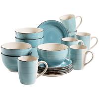 Frühstücksset Lumaca aus Steingut, 18-teilig - Türkis, Basics, Keramik - Mäser