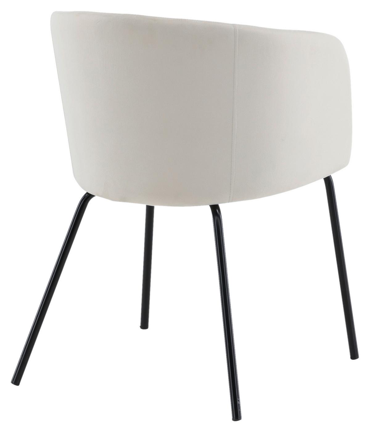 Stuhl Berit ca. 55x78x55 cm Weiß - Beige/Schwarz, Design, Holz/Textil (55/78/55cm) - Livetastic