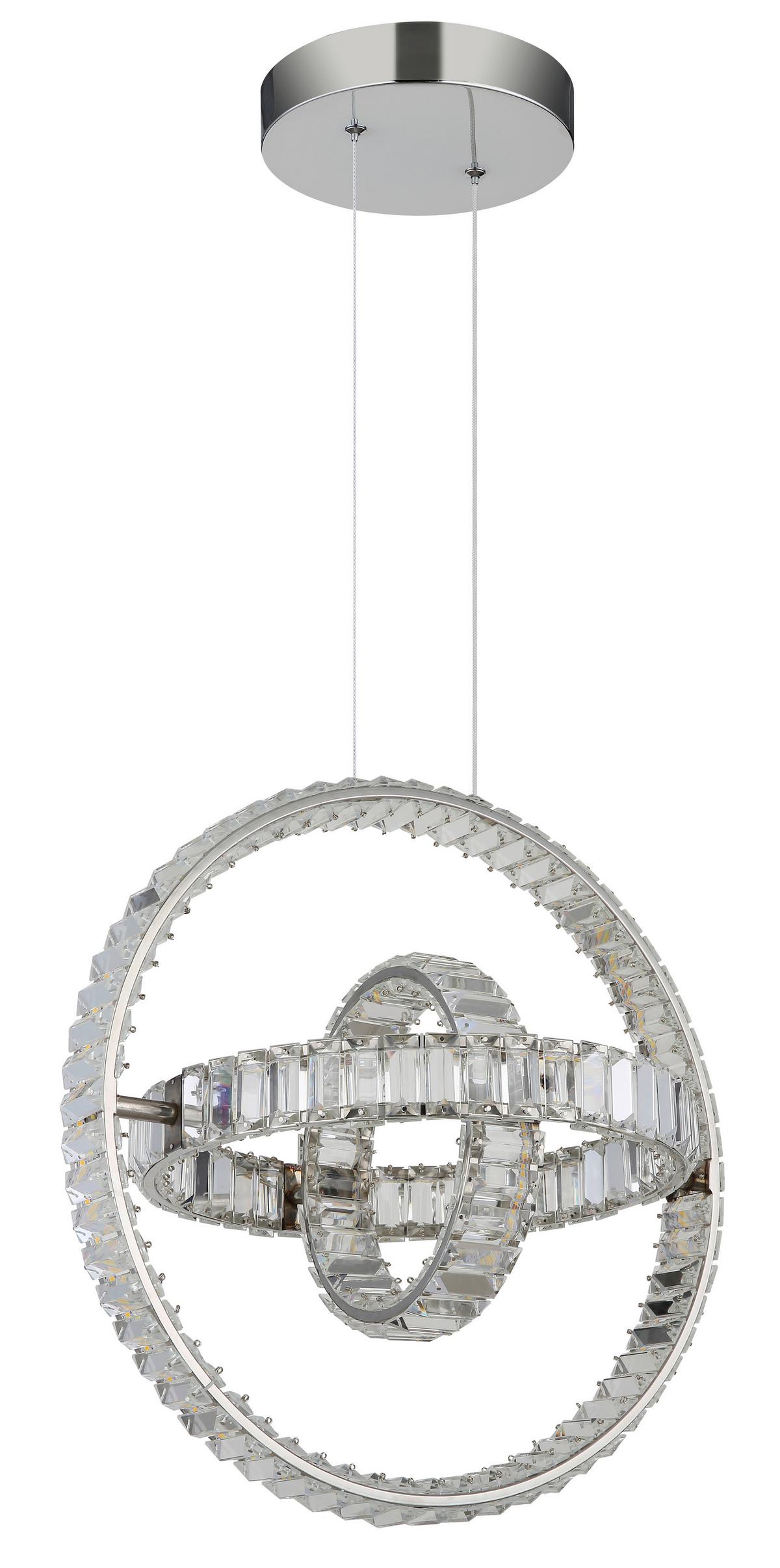 LED-HÄNGELEUCHTE 67339-115C NEIL - Klar/Chromfarben, Design, Glas/Metall (50/40/120cm) - Globo