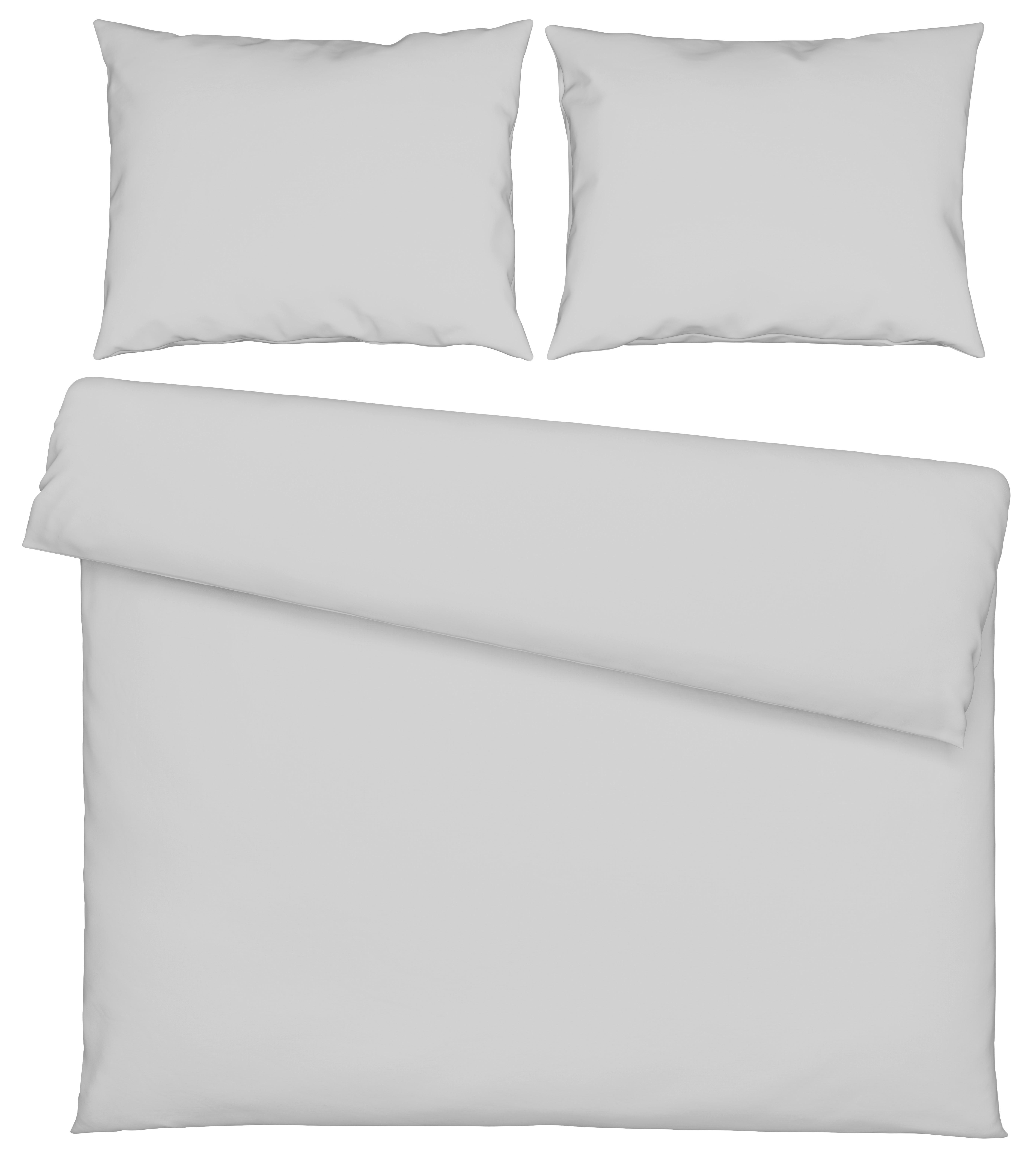 Bettwäsche Stone Washed Uni XXL ca. 200x220cm - Hellgrau, MODERN, Textil (200/220cm) - Modern Living