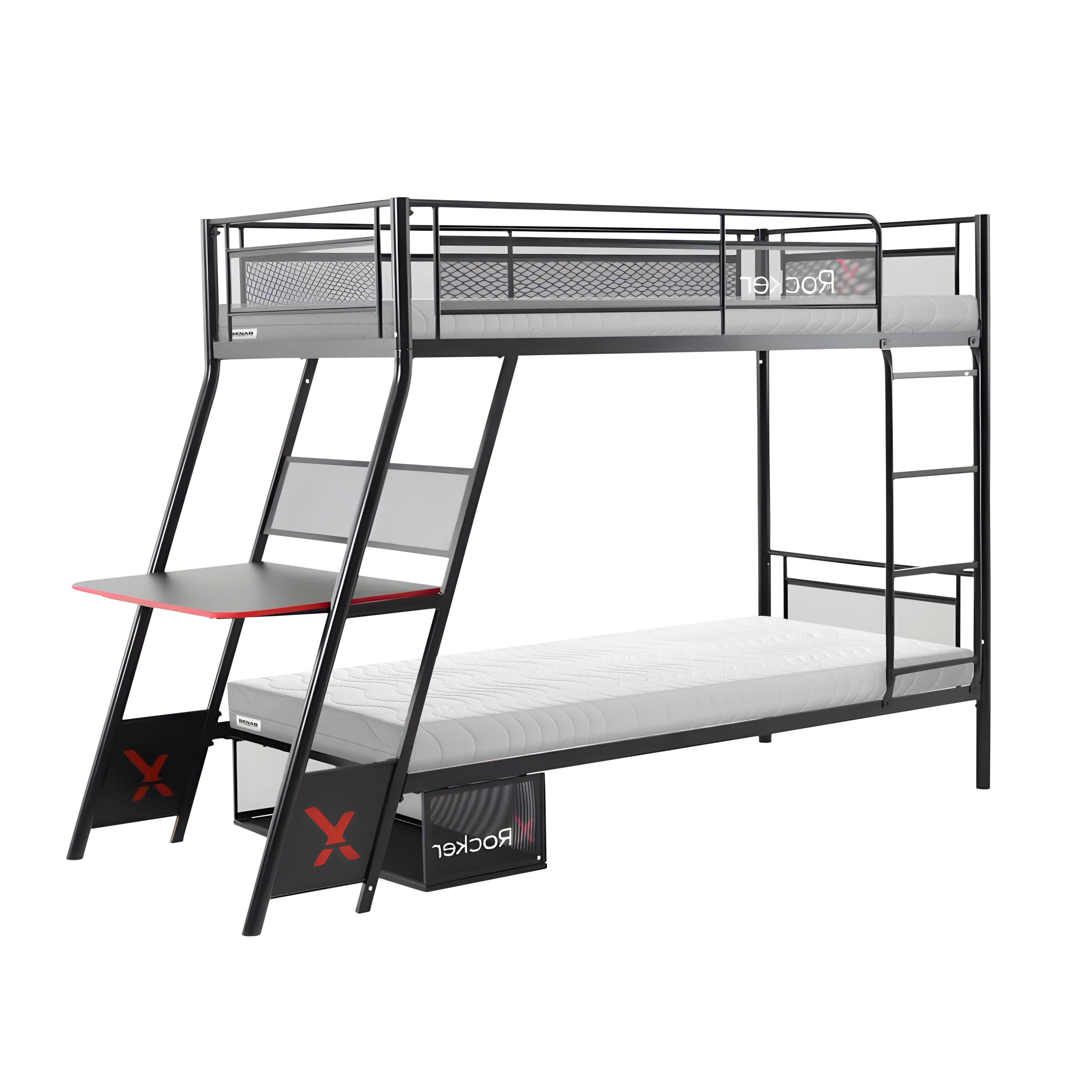 Etagenbett Armanda ca. 90x190cm Schwarz - Schwarz, MODERN, Holzwerkstoff/Metall (90/190cm) - X Rocker