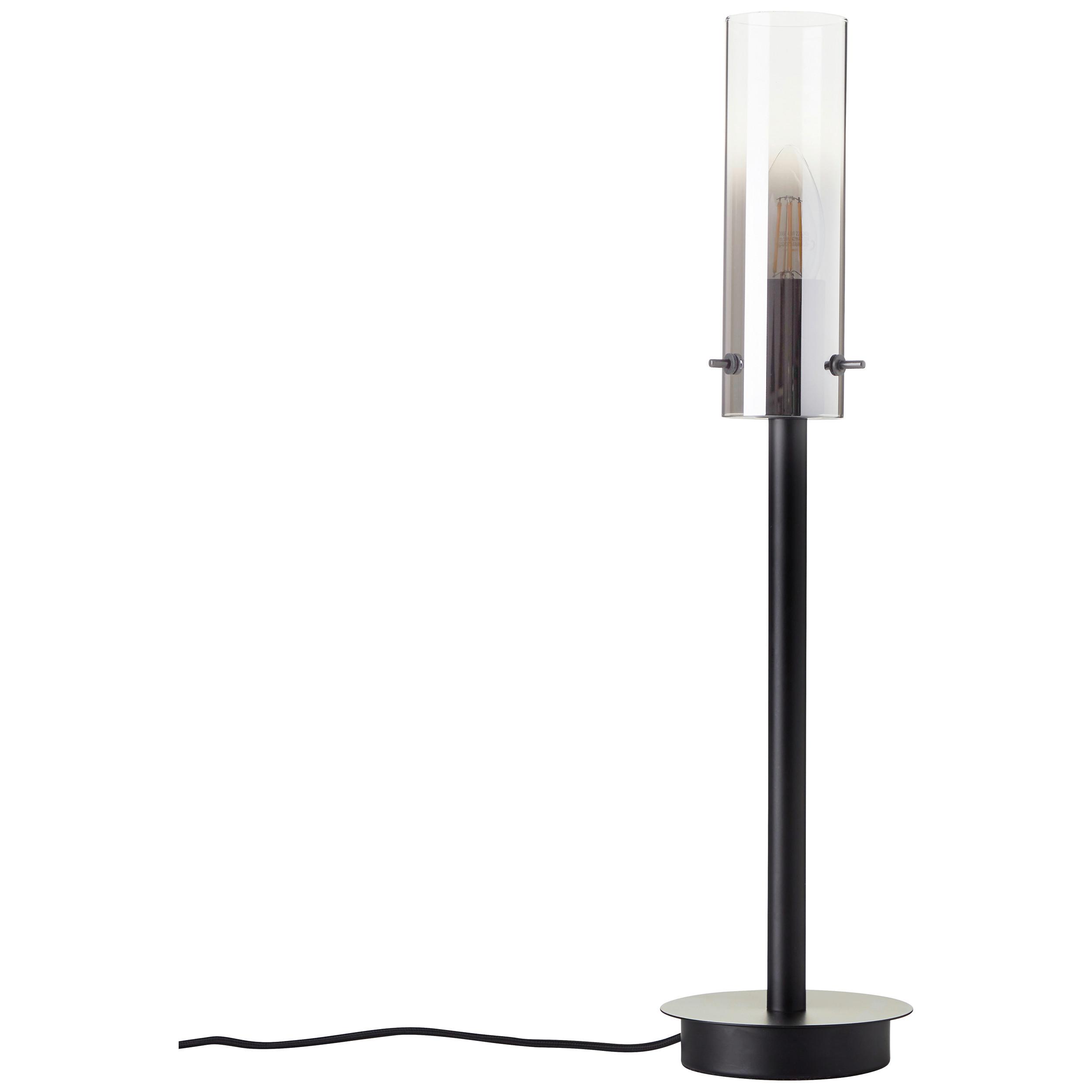 Tischleuchte Glasini Schwarz max. 25 Watt - Schwarz/Grau, Design, Glas/Metall (12/49,5cm) - Brilliant