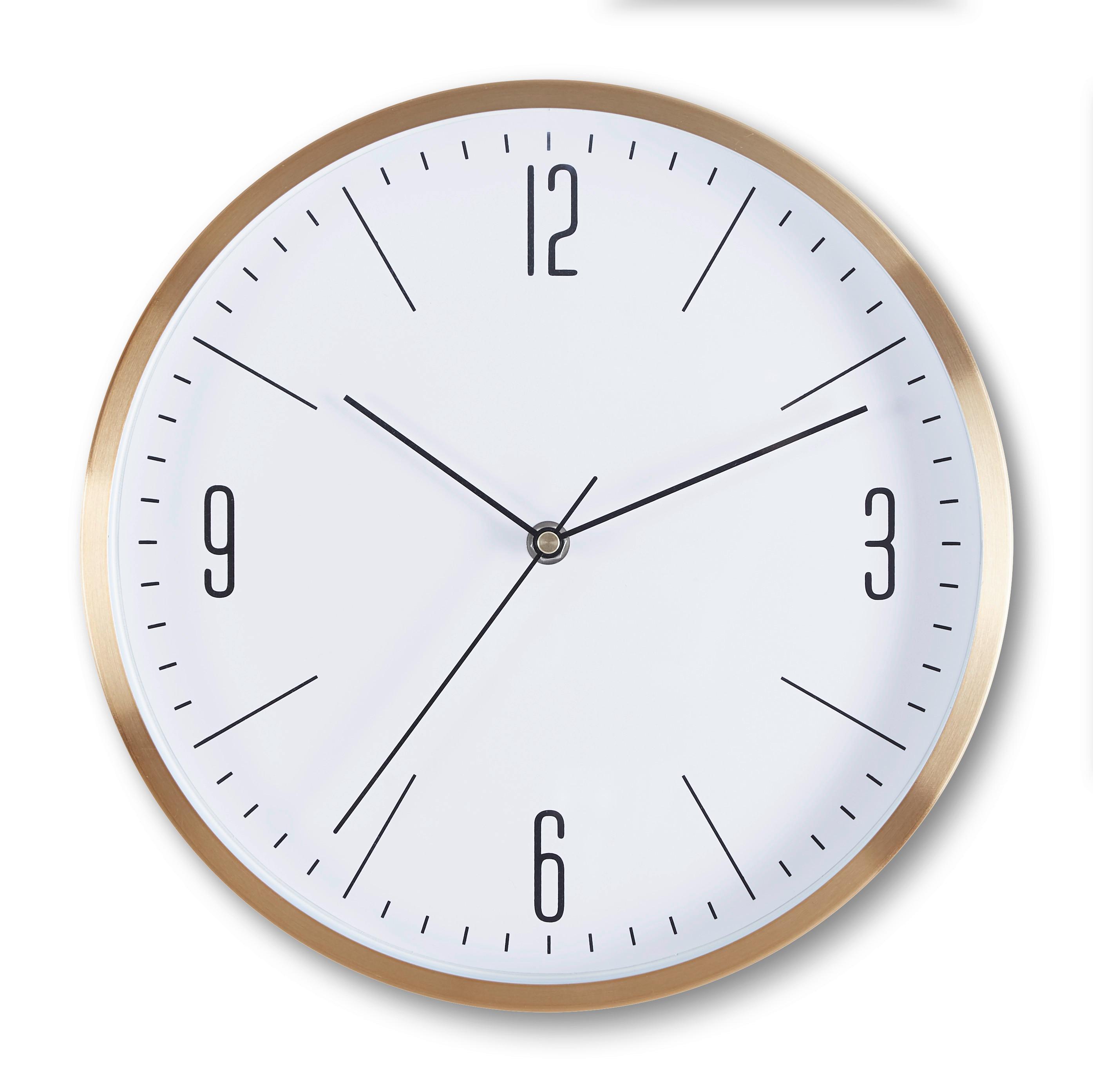 Wanduhr Jesper Ø ca. 30,5cm - Goldfarben, MODERN, Glas/Metall (30,5/30,5/4cm) - Mömax