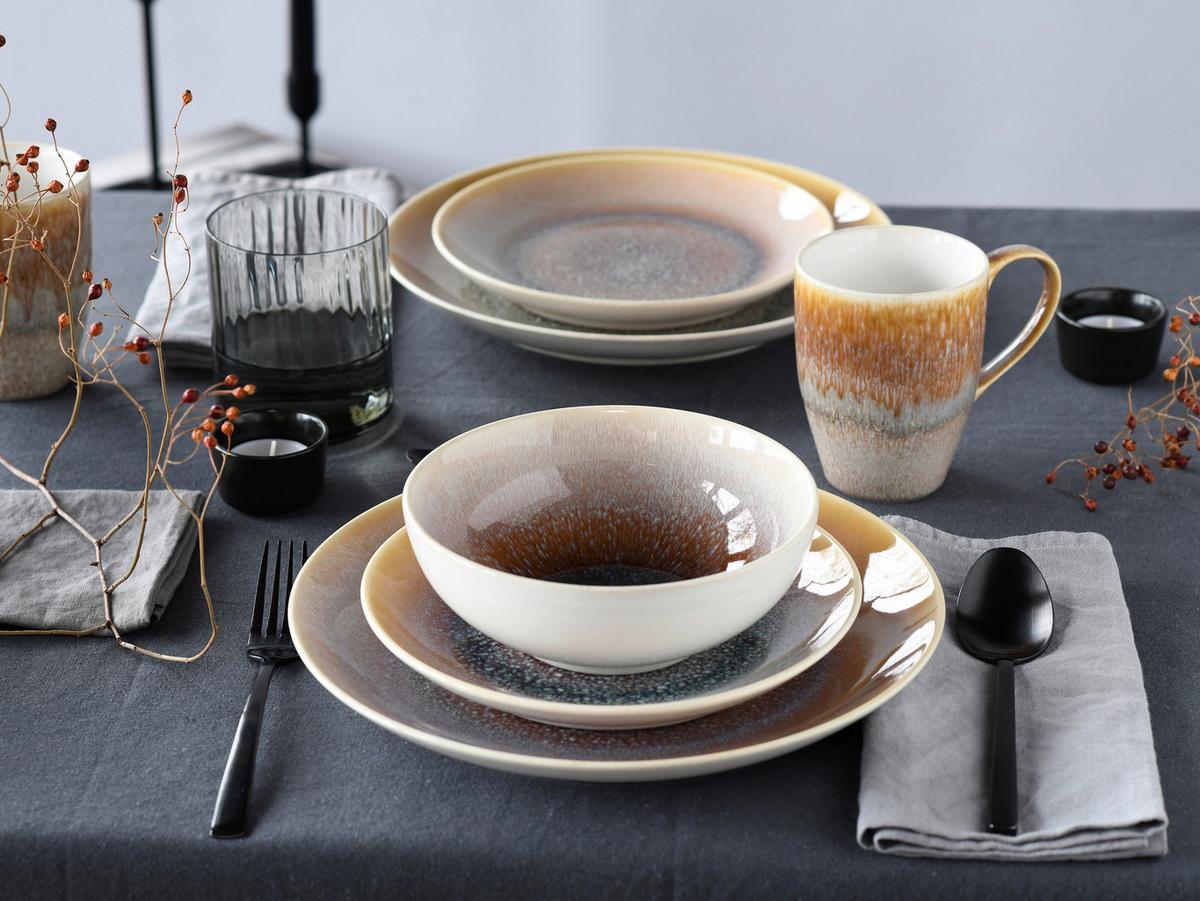 Kombinirani Servis Caldera Sand, 8-Delni - bela/peščene barve, Basics, keramika - Creatable