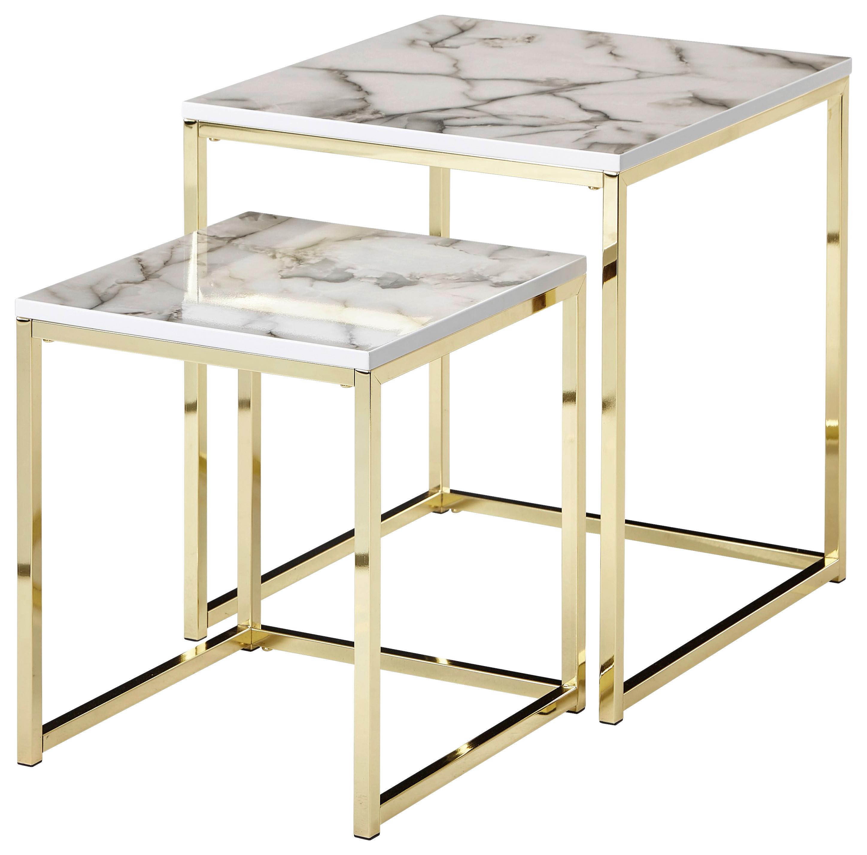 Set Mizic Wl6.249 - zlate barve/bela, Konvencionalno, kovina/leseni material (45/45/50cm) - MID.YOU