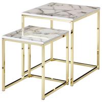 Set Mizic Wl6.249 - zlate barve/bela, Konvencionalno, kovina/leseni material (45/45/50cm) - MID.YOU