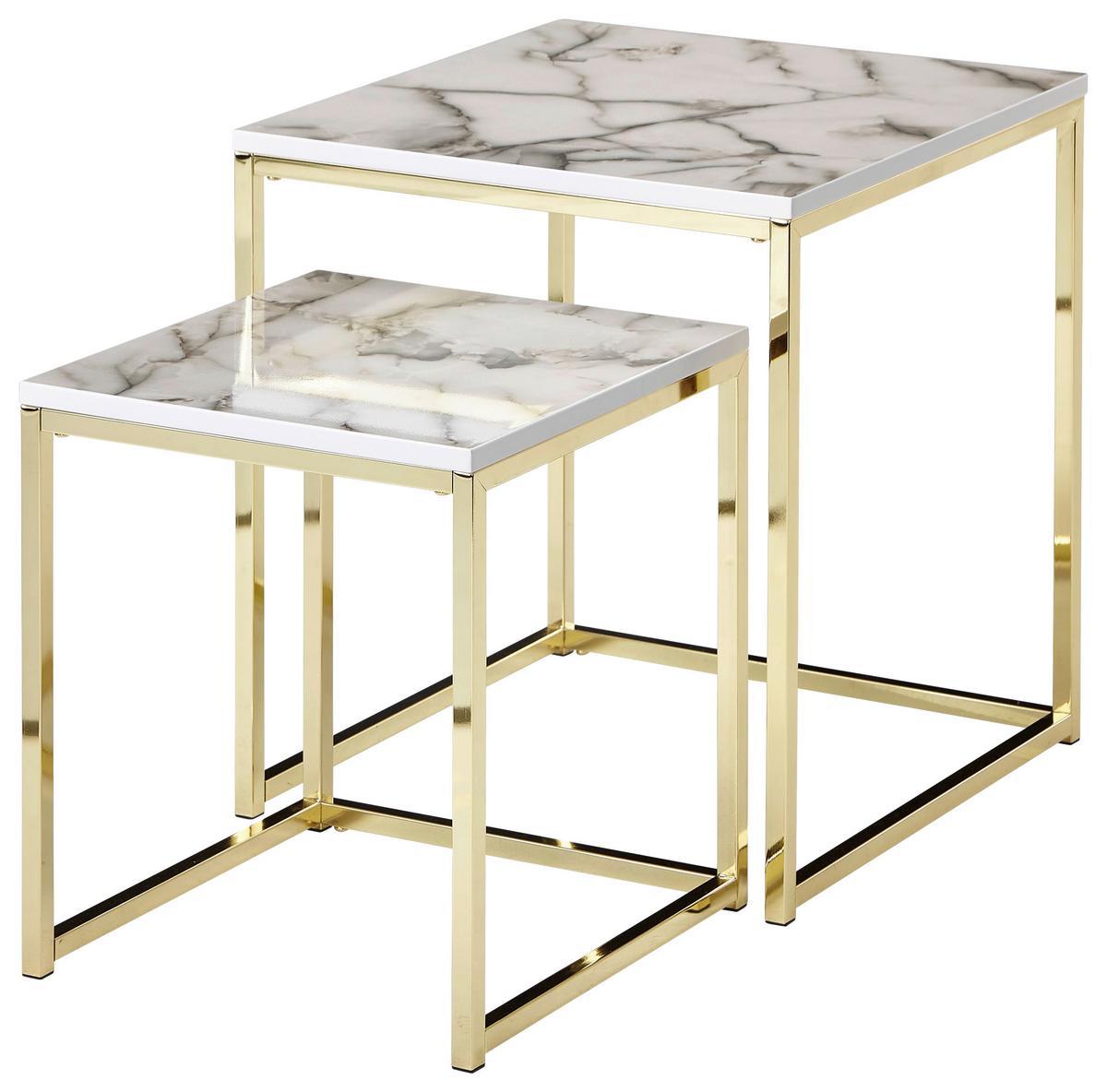 Set Mizic Wl6.249 - zlate barve/bela, Konvencionalno, kovina/leseni material (45/45/50cm) - MID.YOU