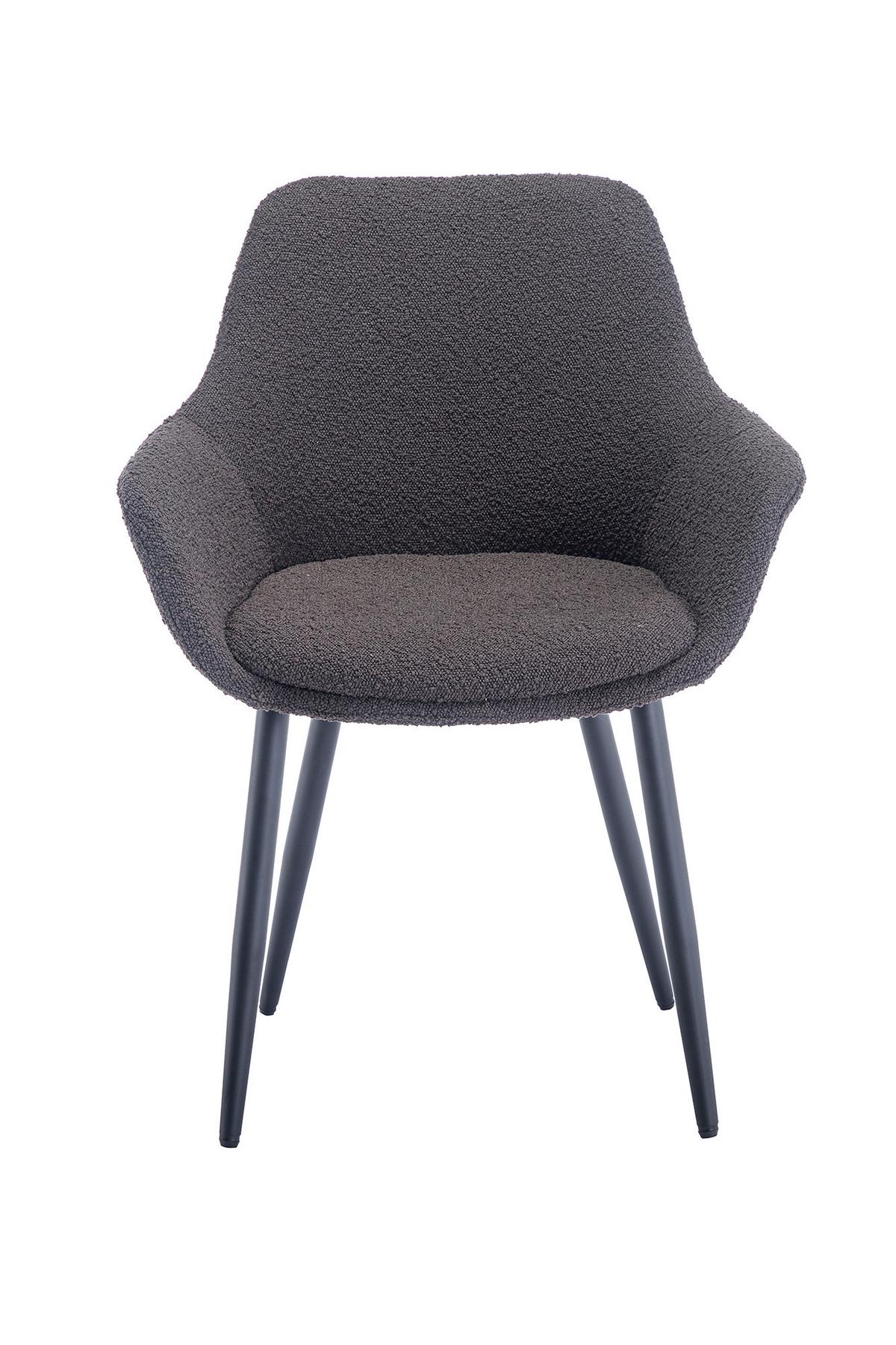 Set Stolov Bouclé, Antracit, 2-Delni - črna/antracit, Moderno, kovina/tekstil (64/86/59cm) - Livetastic