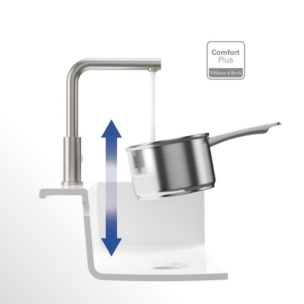 ARMATURA KUCHENNA 966801LC VILLEROY&BOCH - kolor stalowy, Basics, metal (4,5/31,5/24,3cm) - Villeroy & Boch