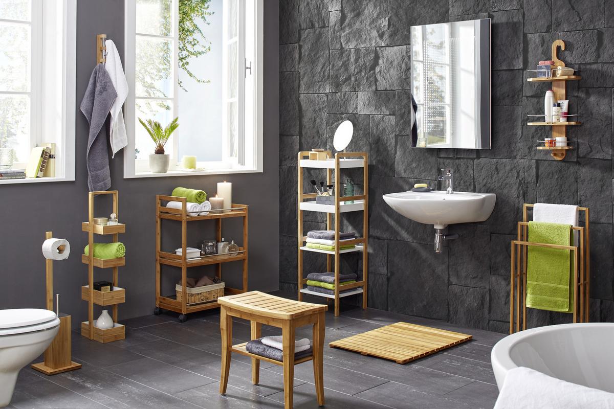 WC-Bürstenkombination in Naturfarben/Edelstahlfarben - Edelstahlfarben/Naturfarben, MODERN, Holz/Kunststoff (19/70,5/19cm) - Mömax