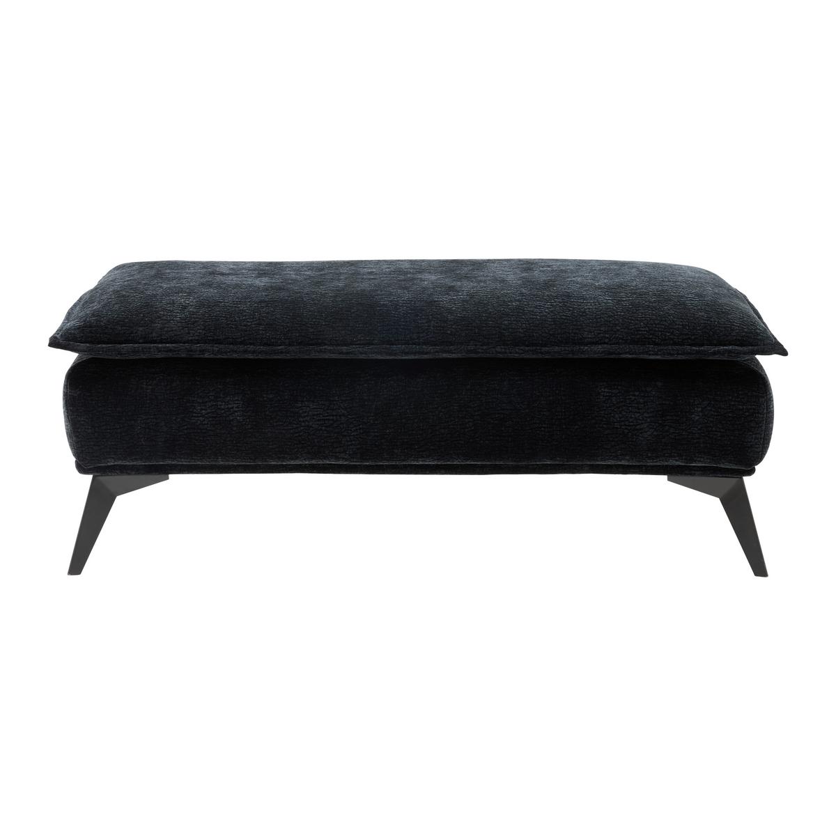 Hocker Ottawa Schwarz Strukturstoff - Schwarz, MODERN, Textil/Metall (122/47/68cm) - Premium Living