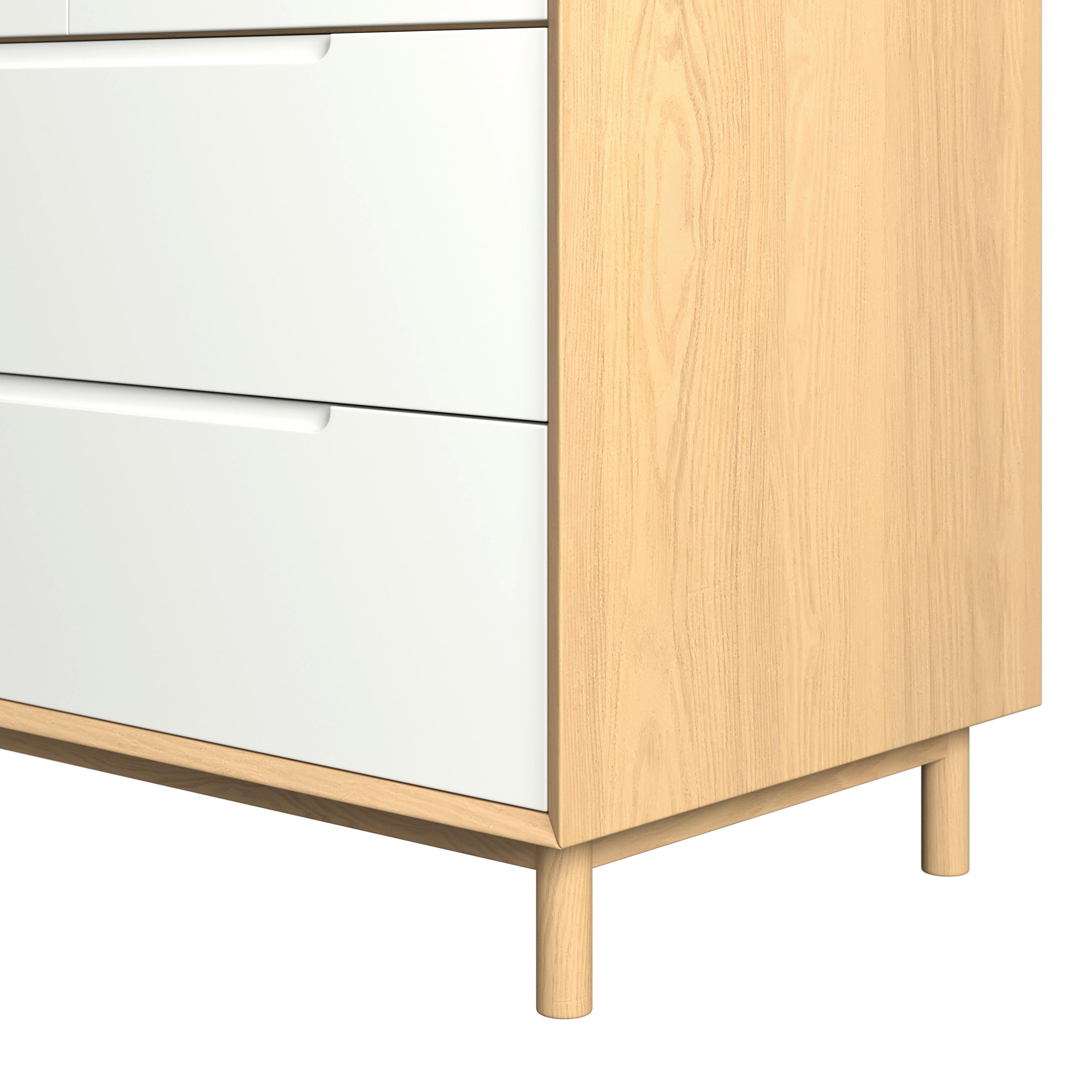 GARDEROB MARLO - vit/ekfärgad, Modern, trämaterial/trä (100/223/60cm) - Bessagi Home
