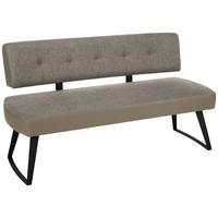 Sitzbank Storm in Taupe ca. 160cm - Taupe/Schwarz, MODERN, Textil/Metall (160cm) - Premium Living